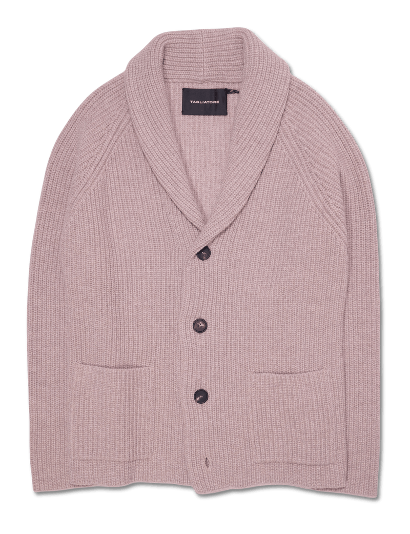 Tagliatore Shawl Cardigan Beige