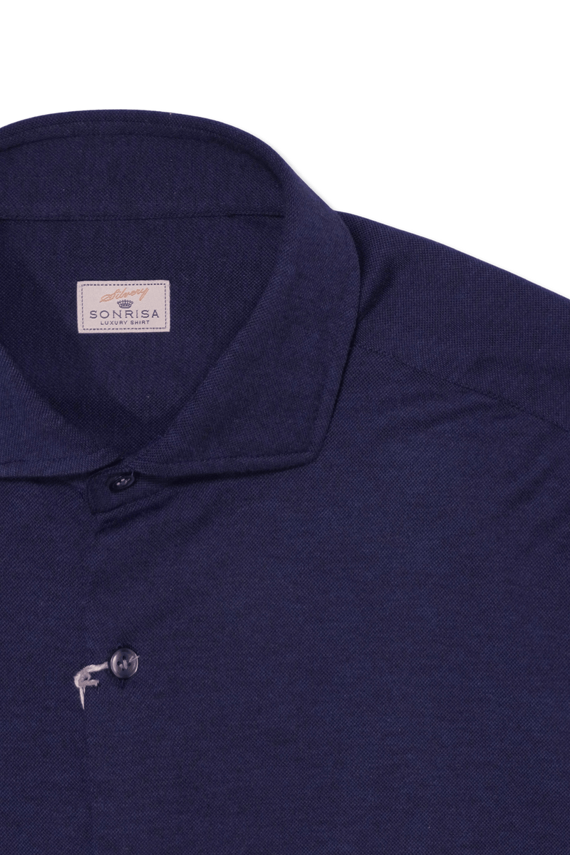 Sonrisa Shirt Lyocell Stretch Jersey Navy