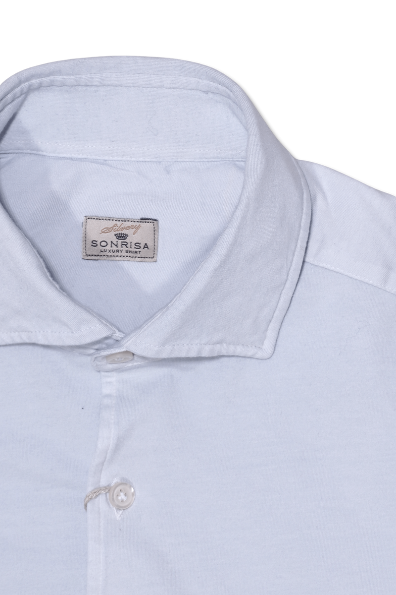 Sonrisa Shirt Washed Cotton Jersey Light Blue