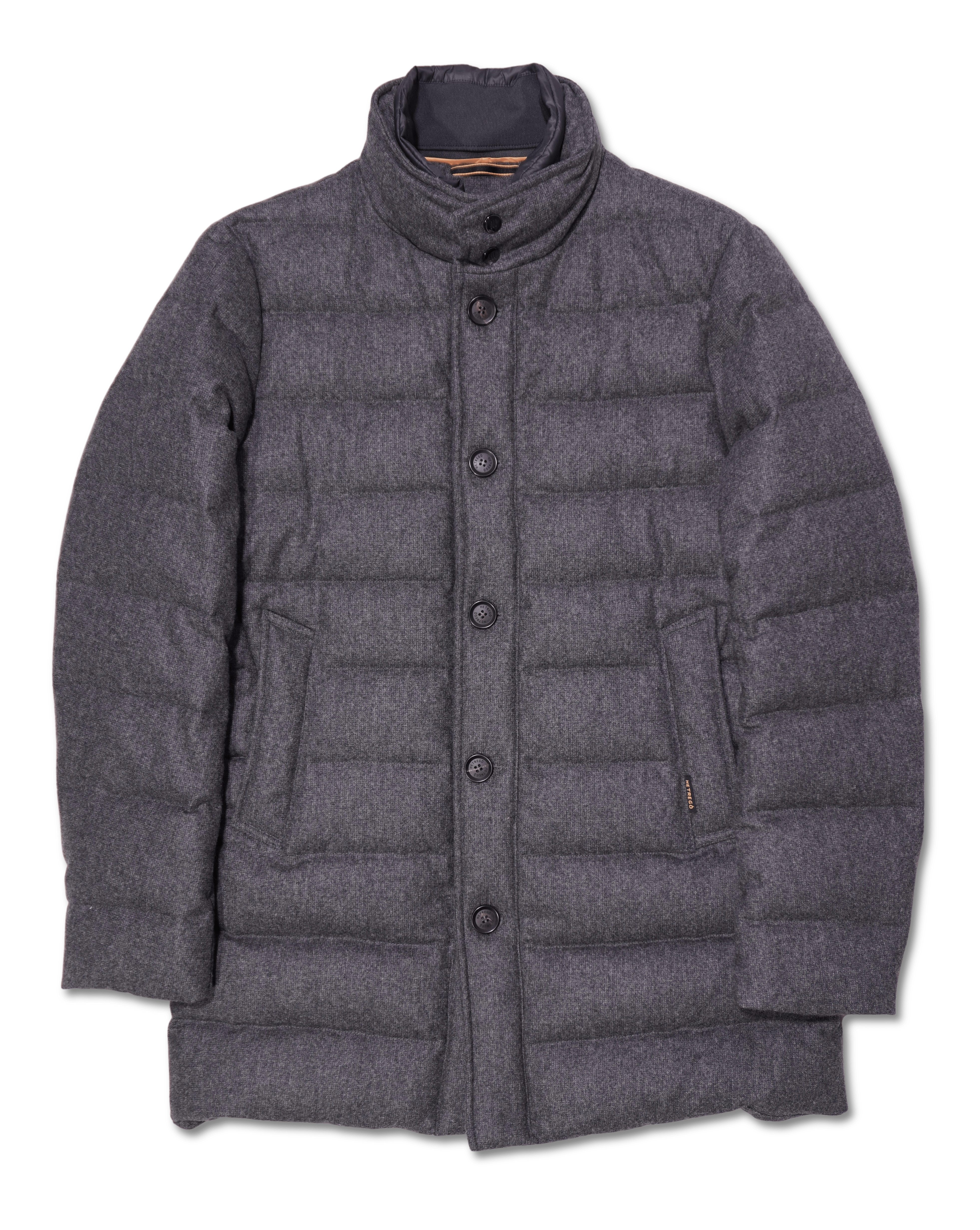 Hetrego Flannel Bib Down Coat Grey