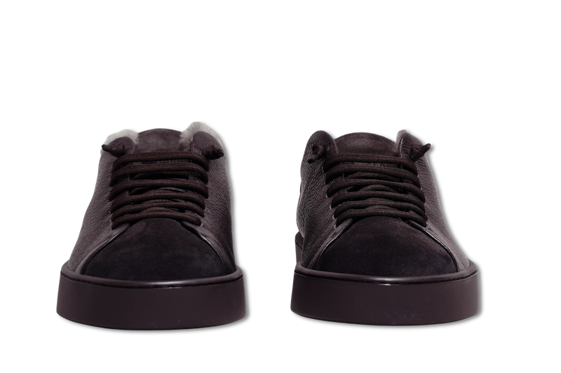 Fabiano Ricci Shearling Sneakers Brown