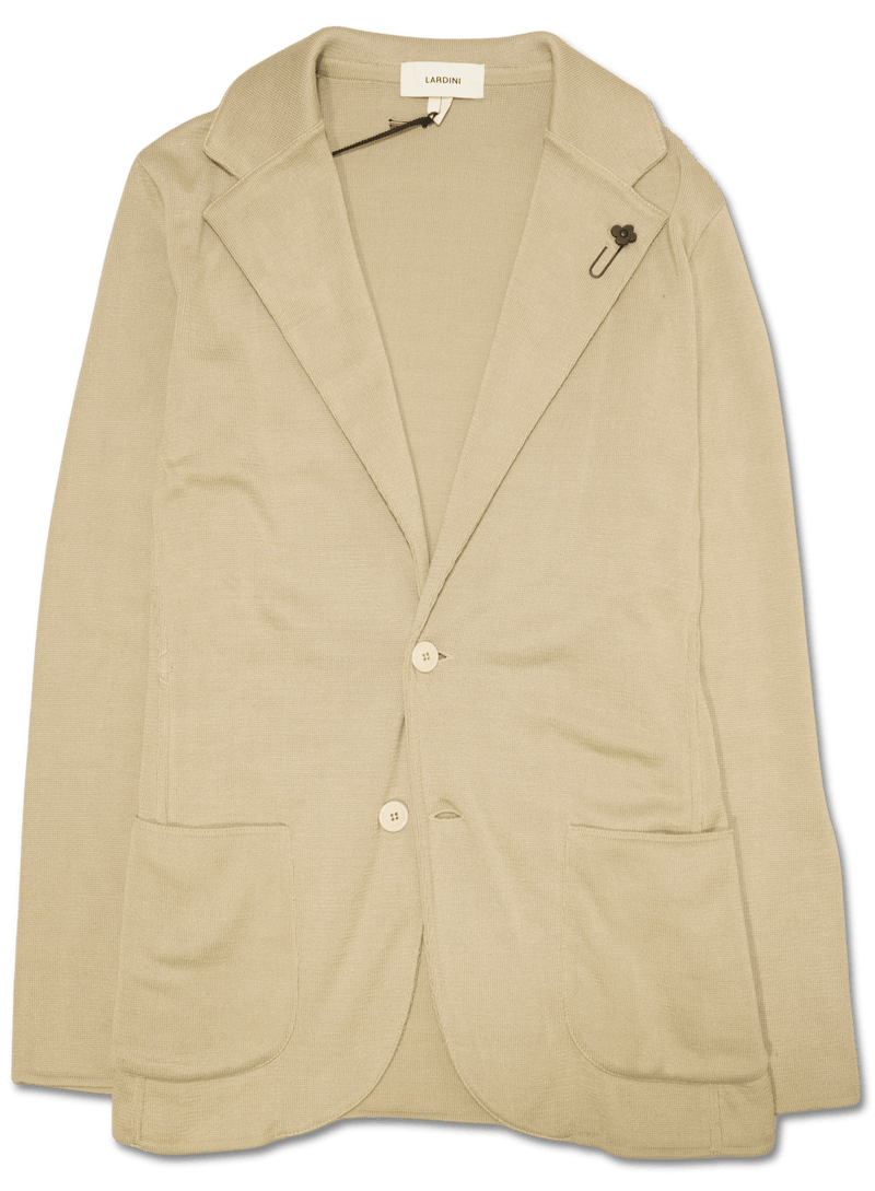 Lardini Knit Jacket Pure Cotton Beige