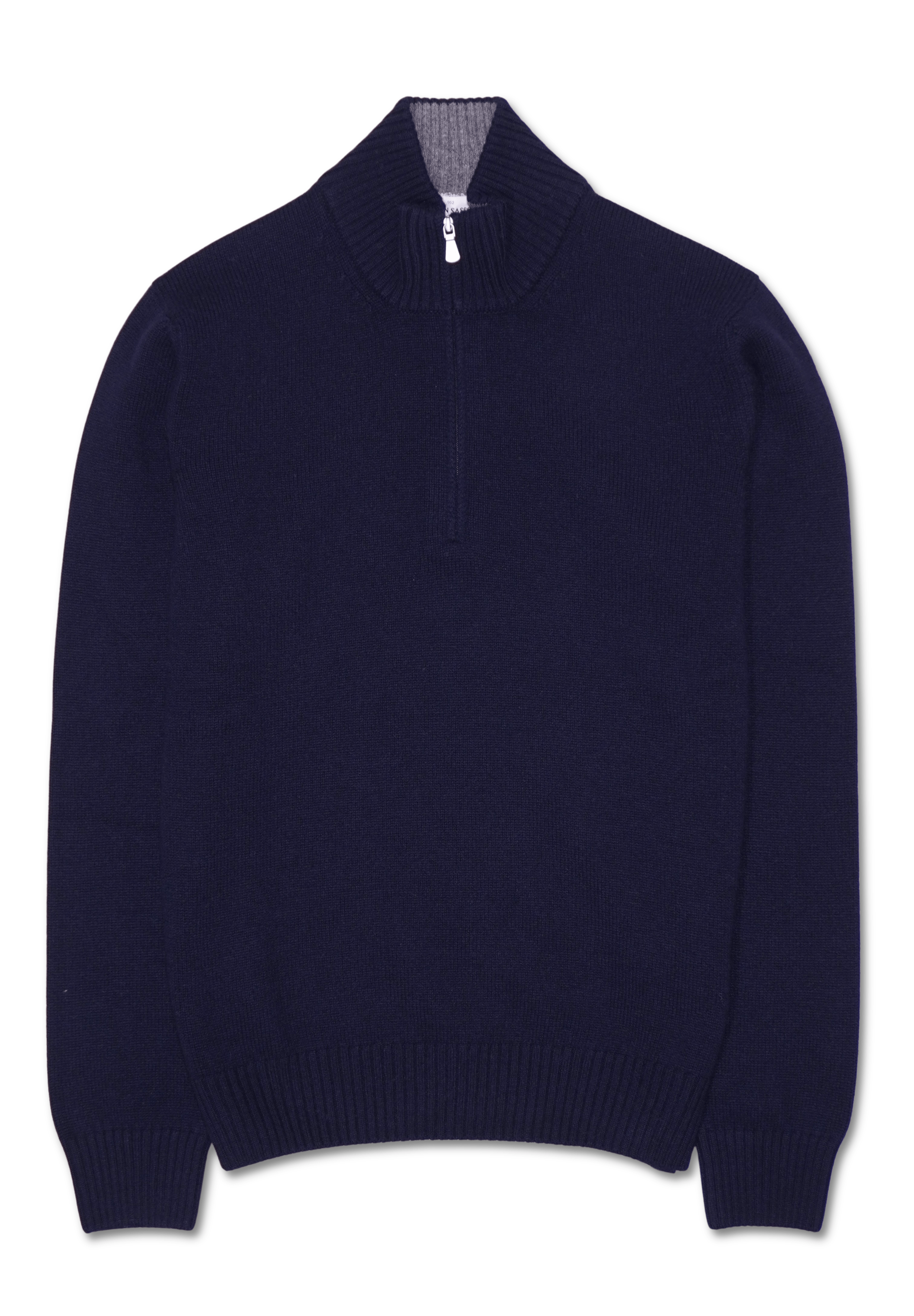 Gran Sasso Half Zip Wool Cashmere Navy