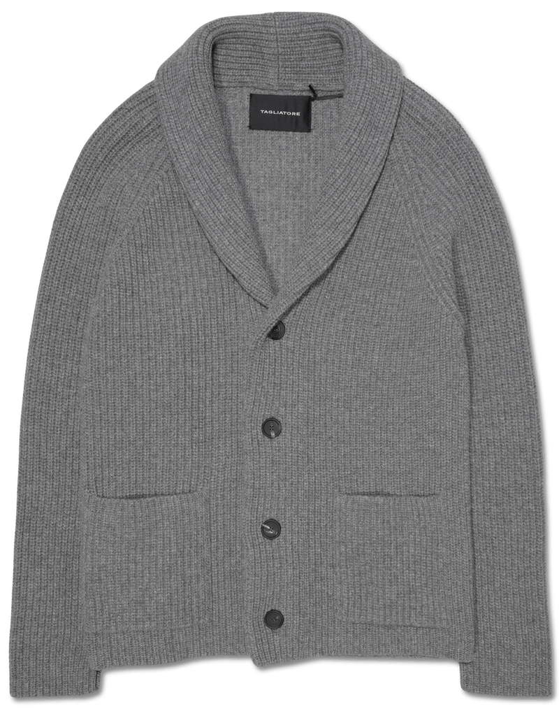 Tagliatore Shawl Cardigan Medium Grey