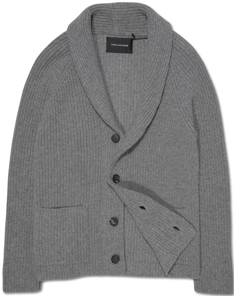 Tagliatore Shawl Cardigan Medium Grey