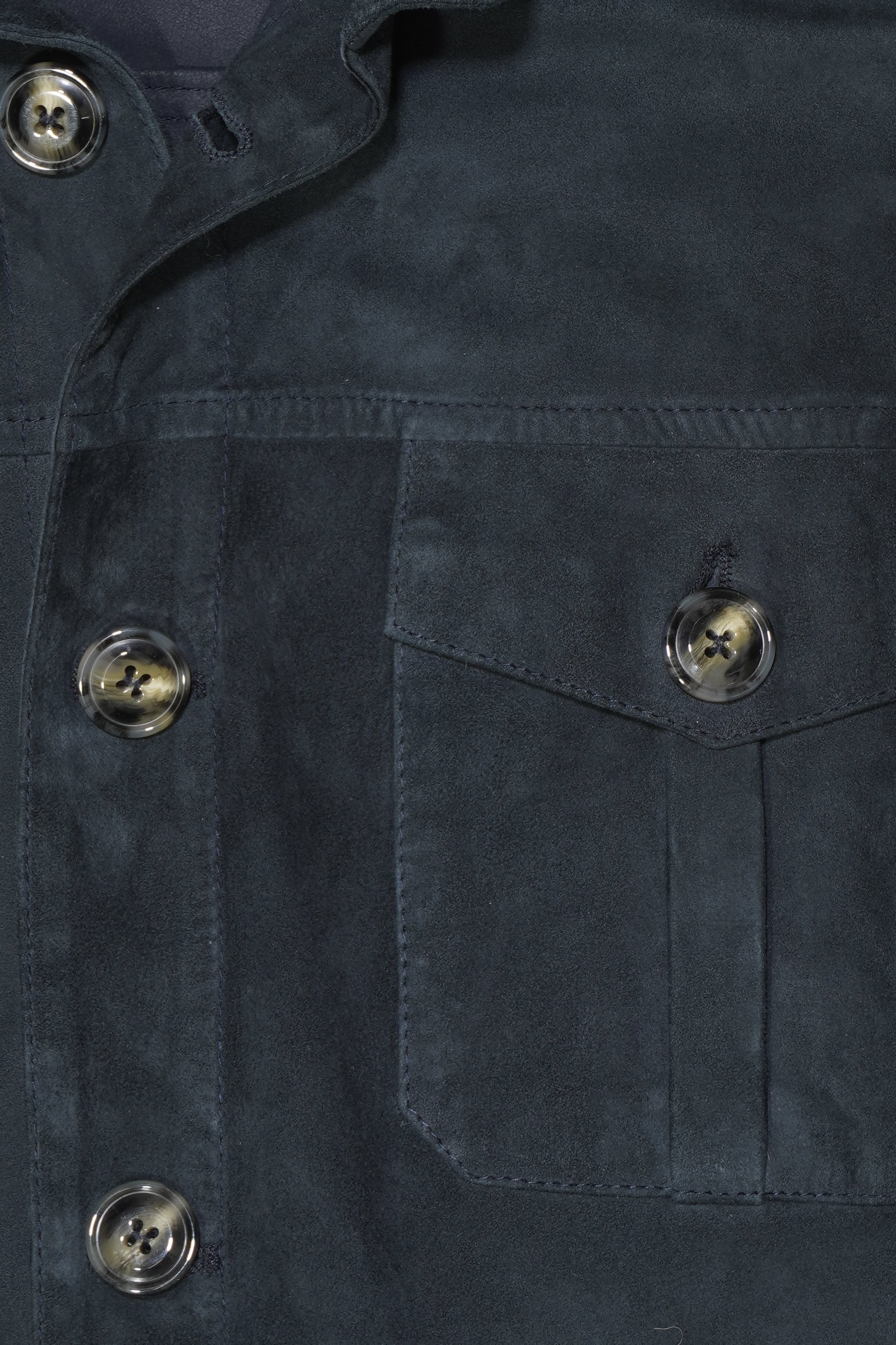 Barba Napoli Suede Shirt Dark Blue