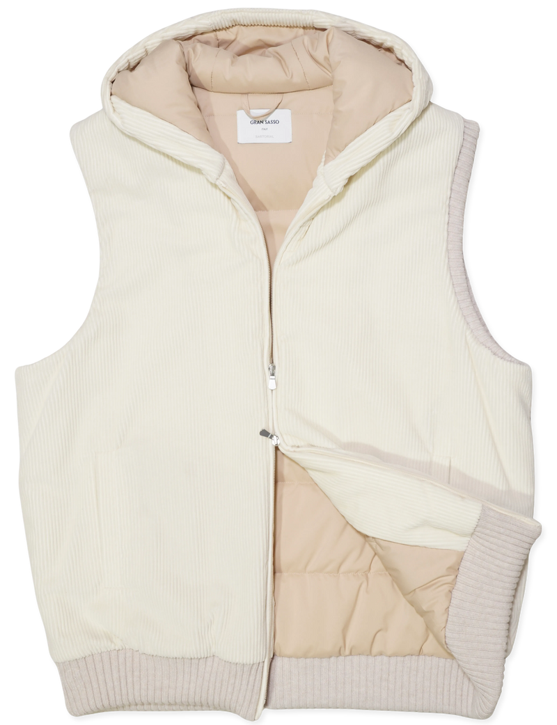Gran Sasso Corduroy Vest Off White