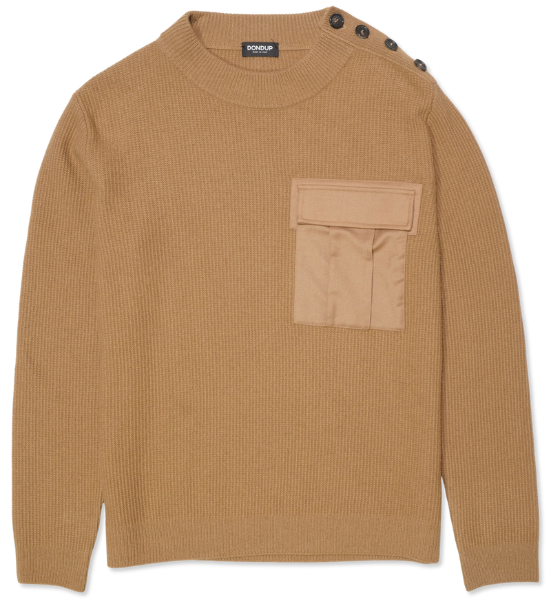 Dondup Pullover Neck Closure Camel