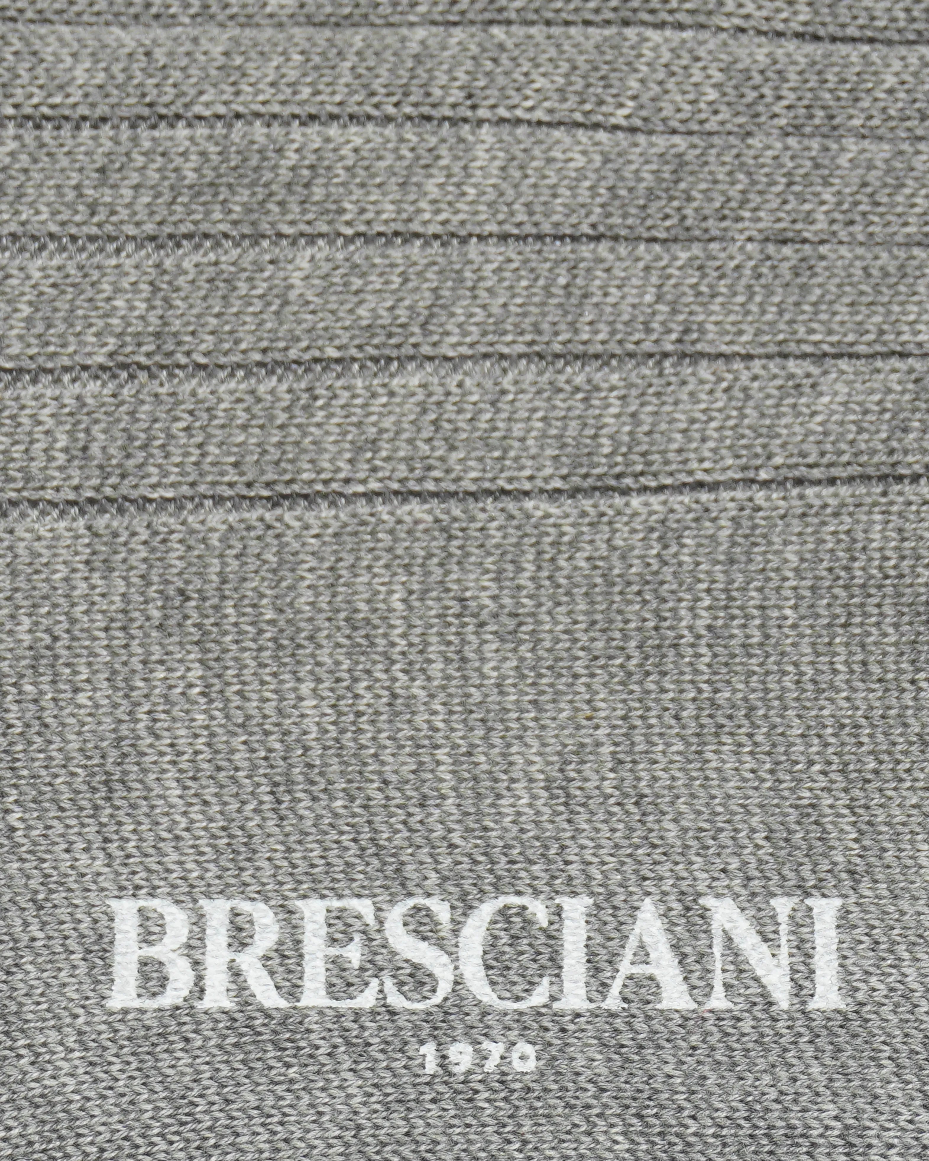 Bresciani Pure Cotton Ribbed Socks Light Grey