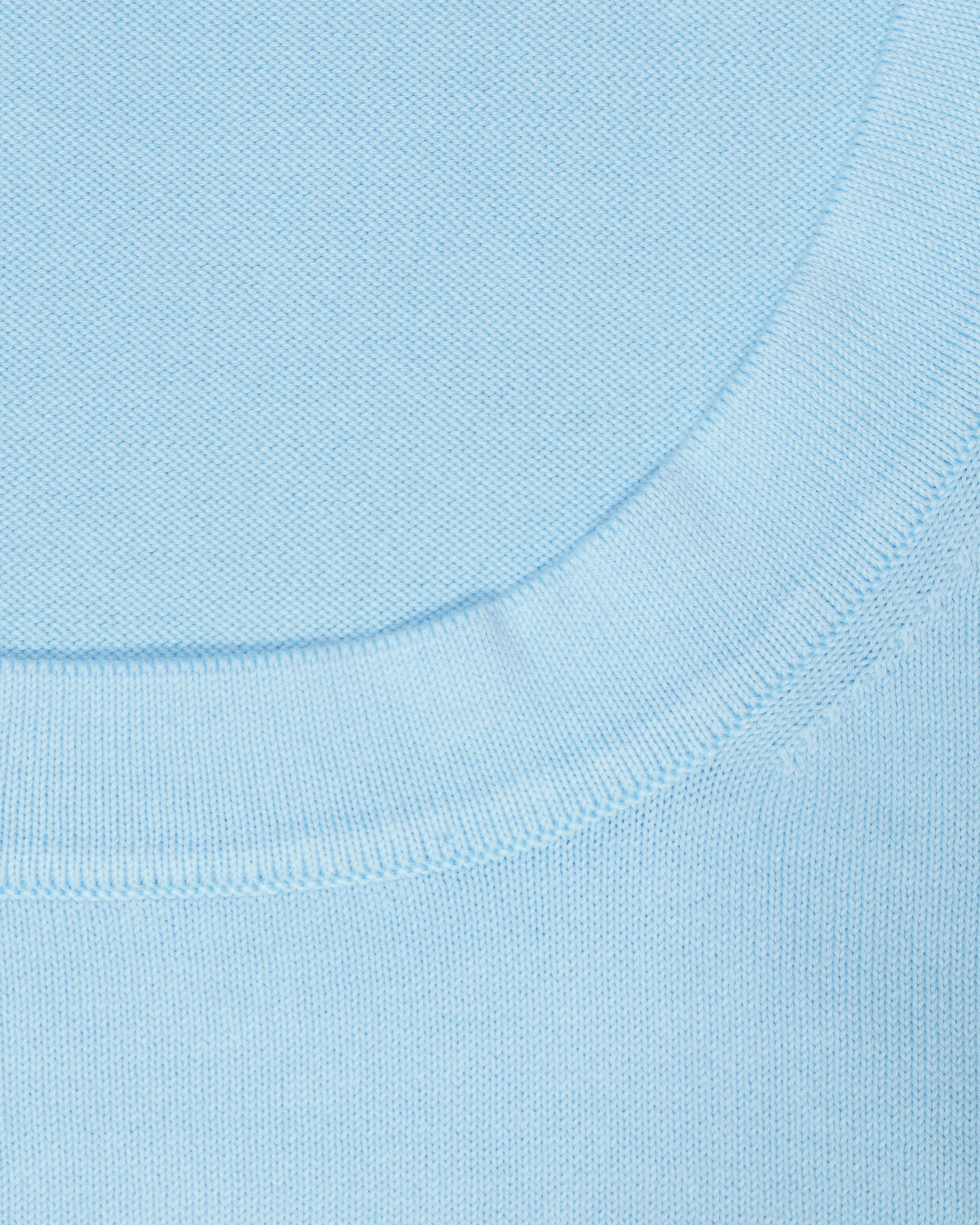 Gran Sasso Knitted T-Shirt Washed Cotton Light Blue
