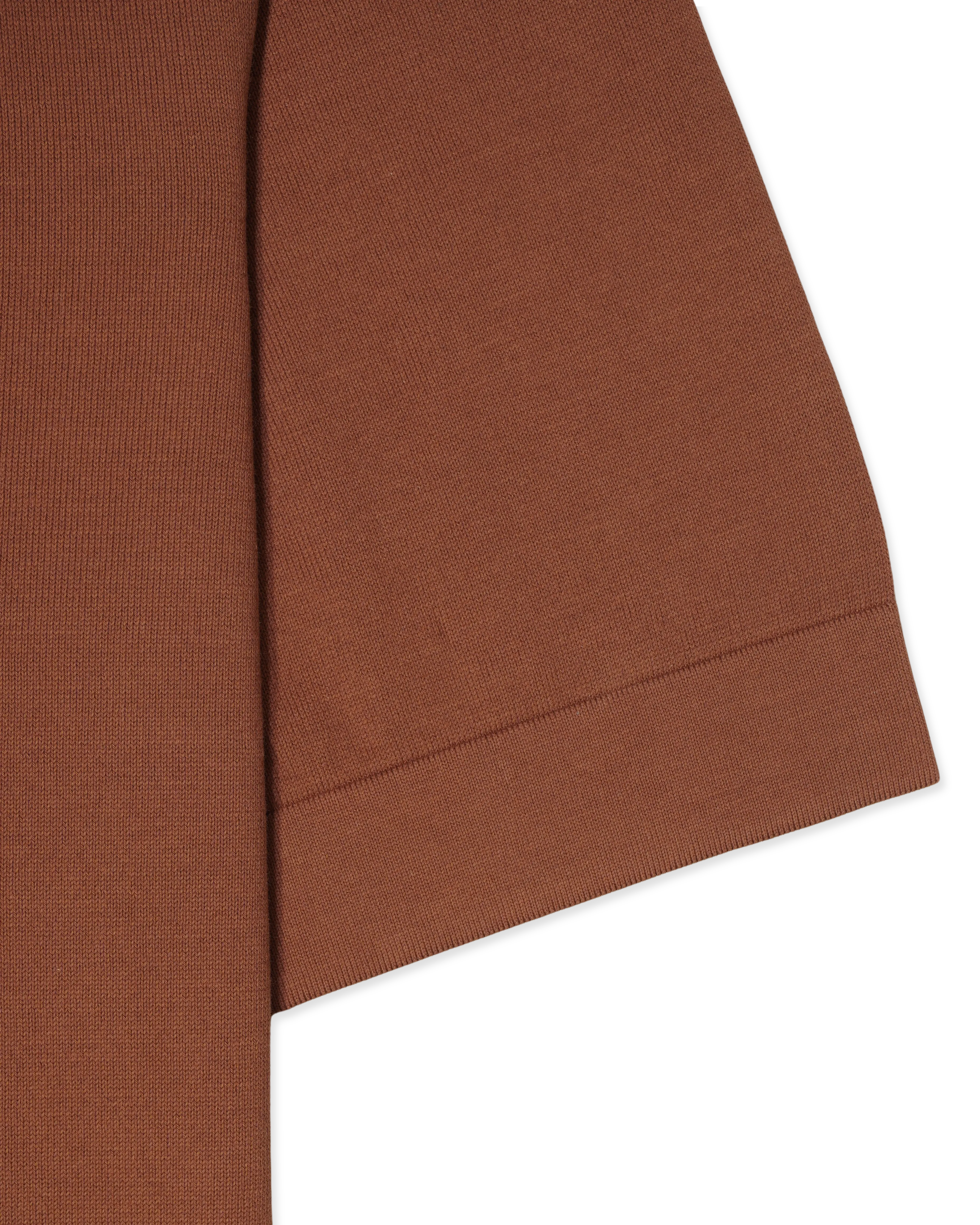Gran Sasso Knitted T-Shirt Washed Cotton Terracotta