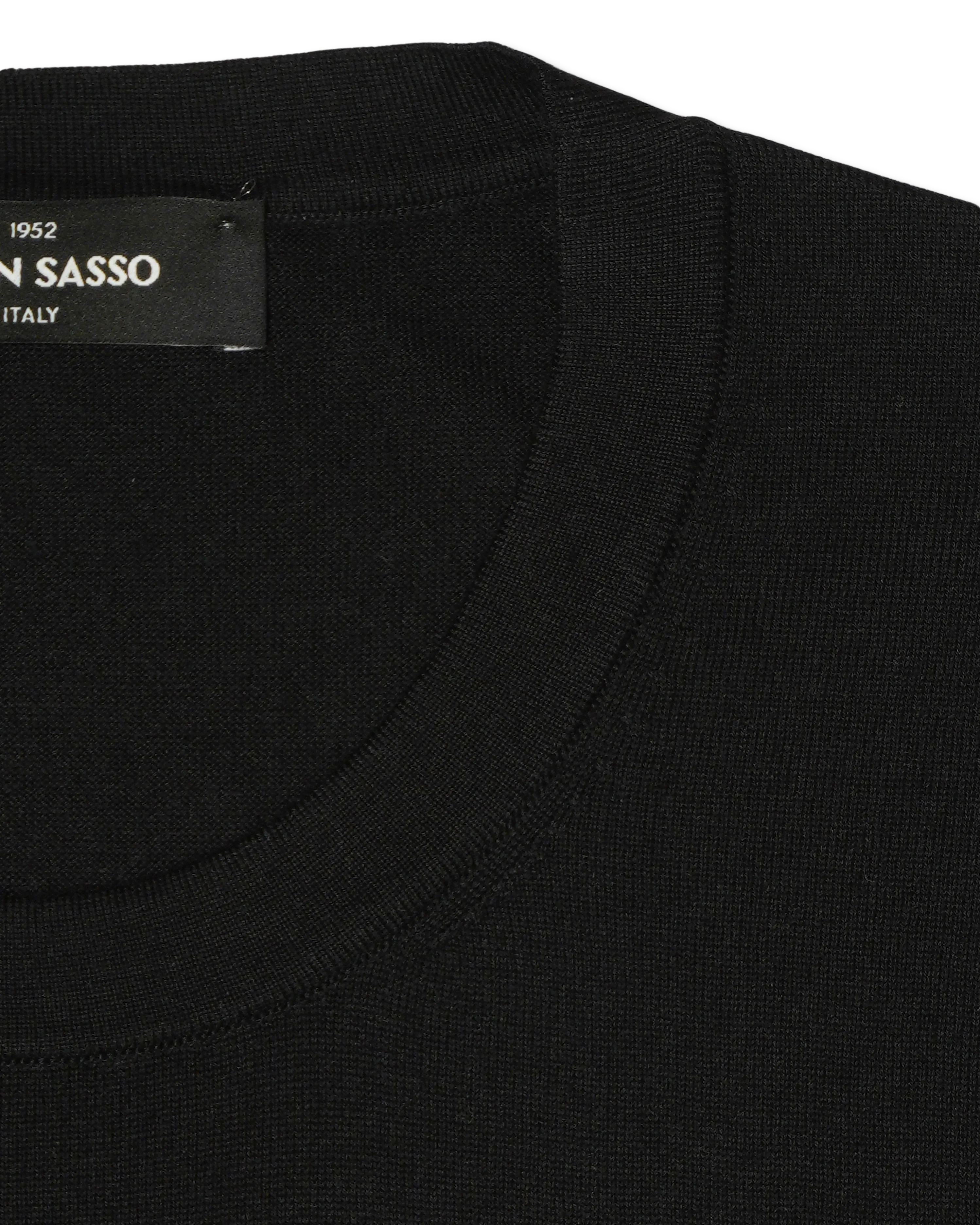 Gran Sasso Knitted T-Shirt Cashmere Silk Black