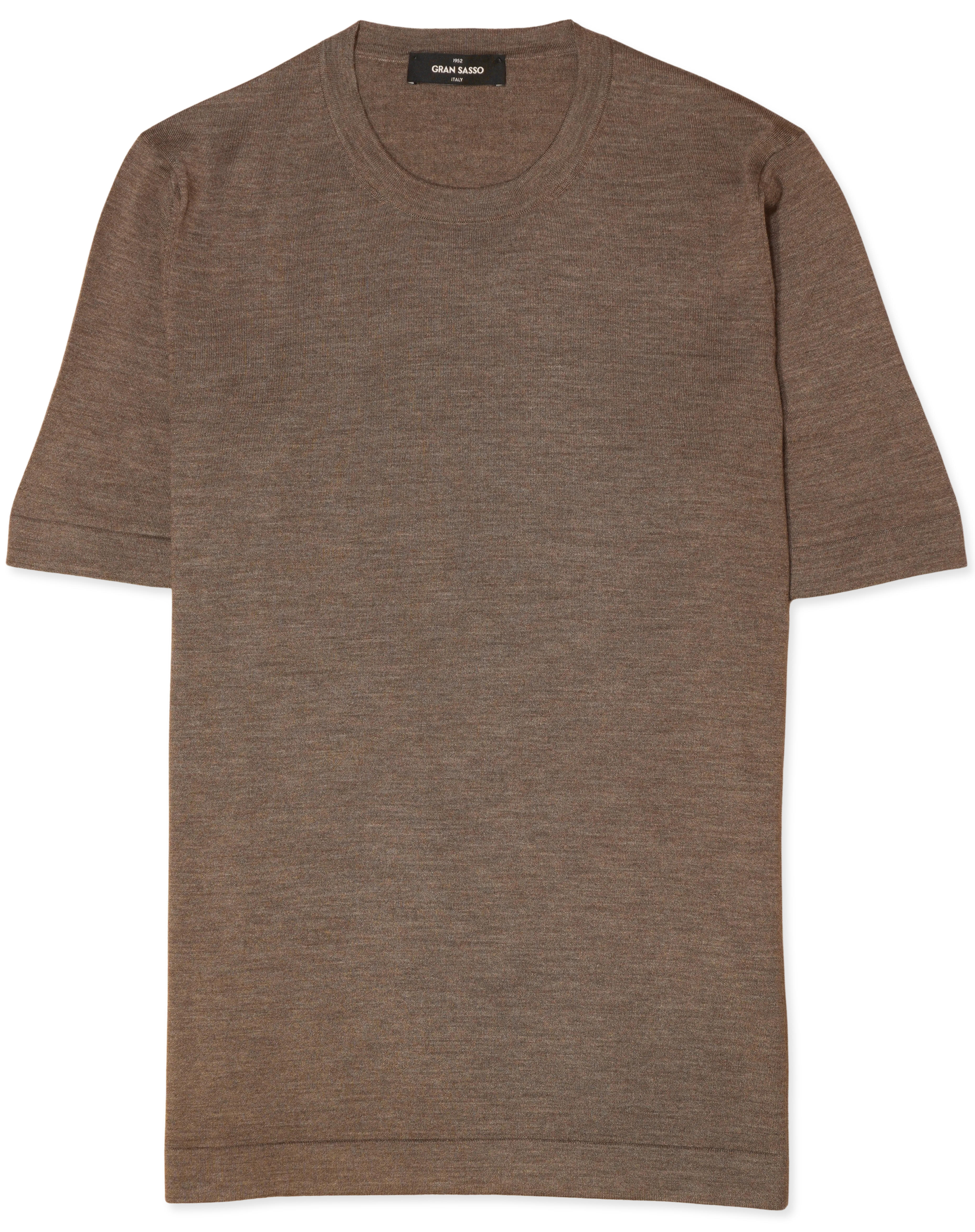 Gran Sasso Knitted T-Shirt Cashmere Silk Light Brown