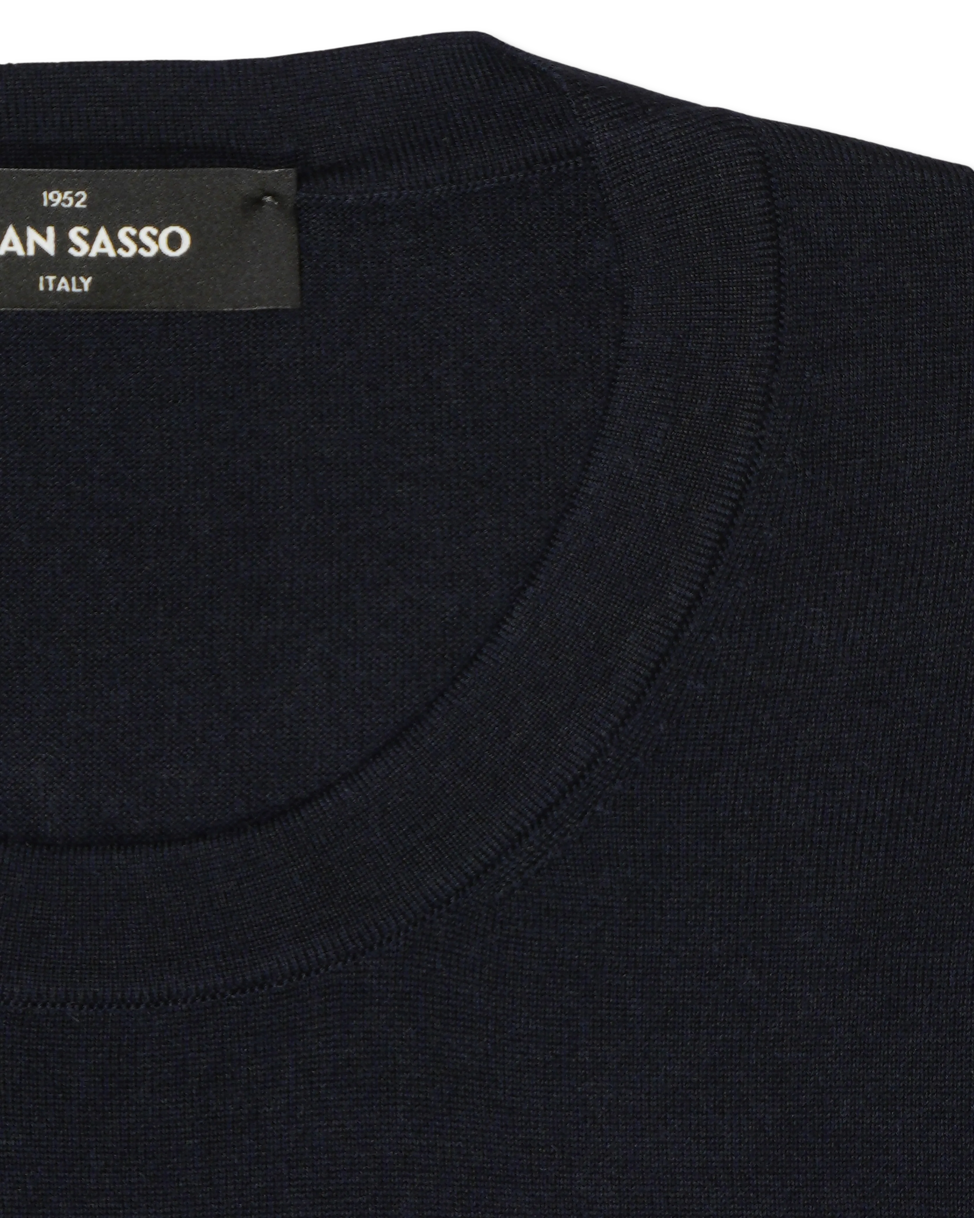 Gran Sasso Knitted T-Shirt Cashmere Silk Navy