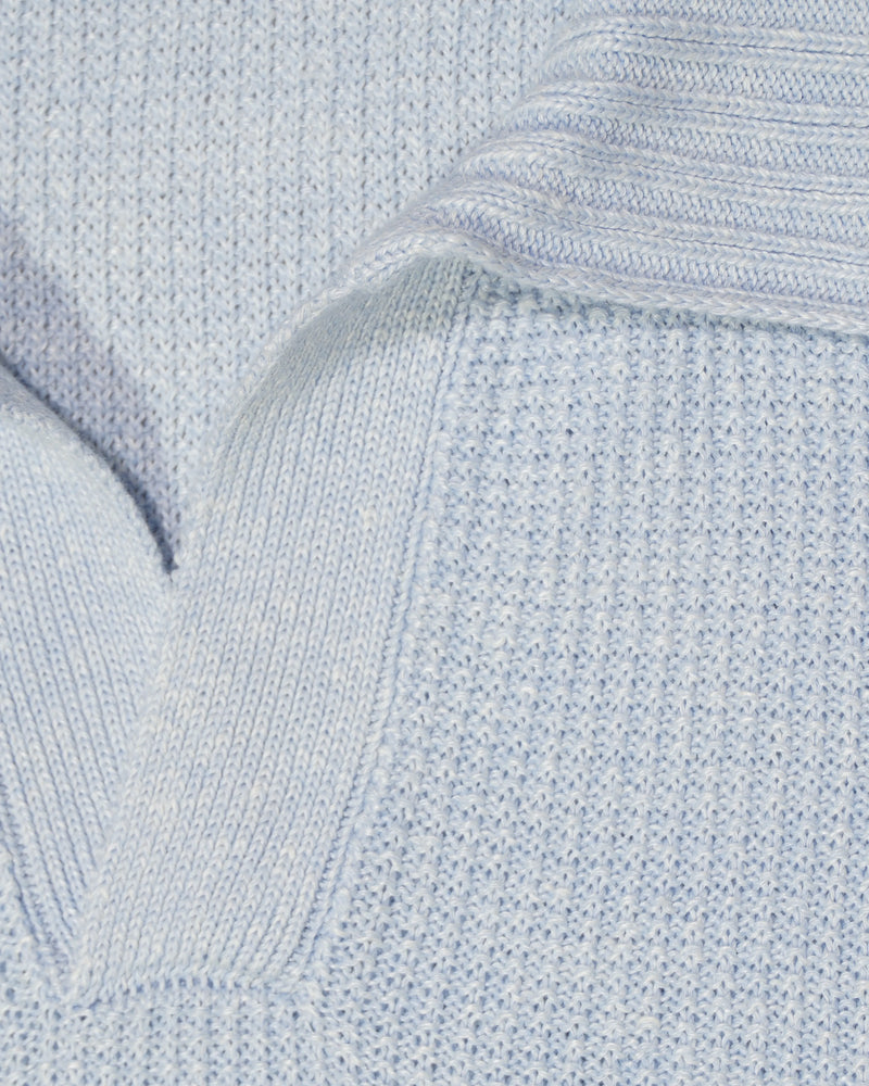 Gran Sasso Polo Shirt Linen Cotton Light Blue