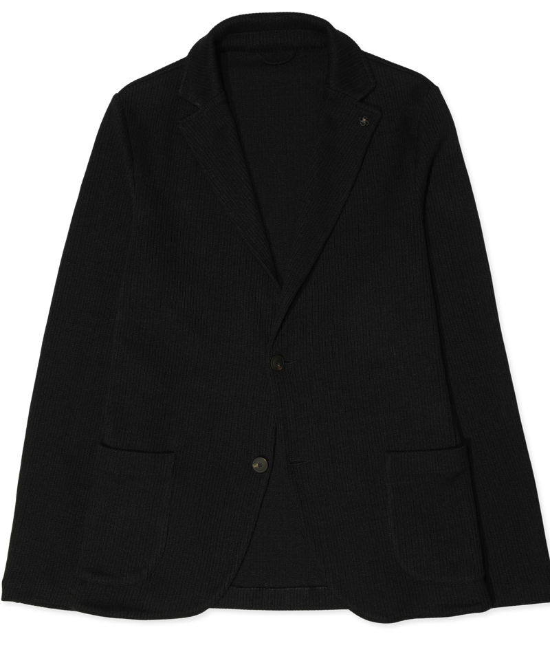Gran Sasso Knitted Jacket Linen Cotton Black
