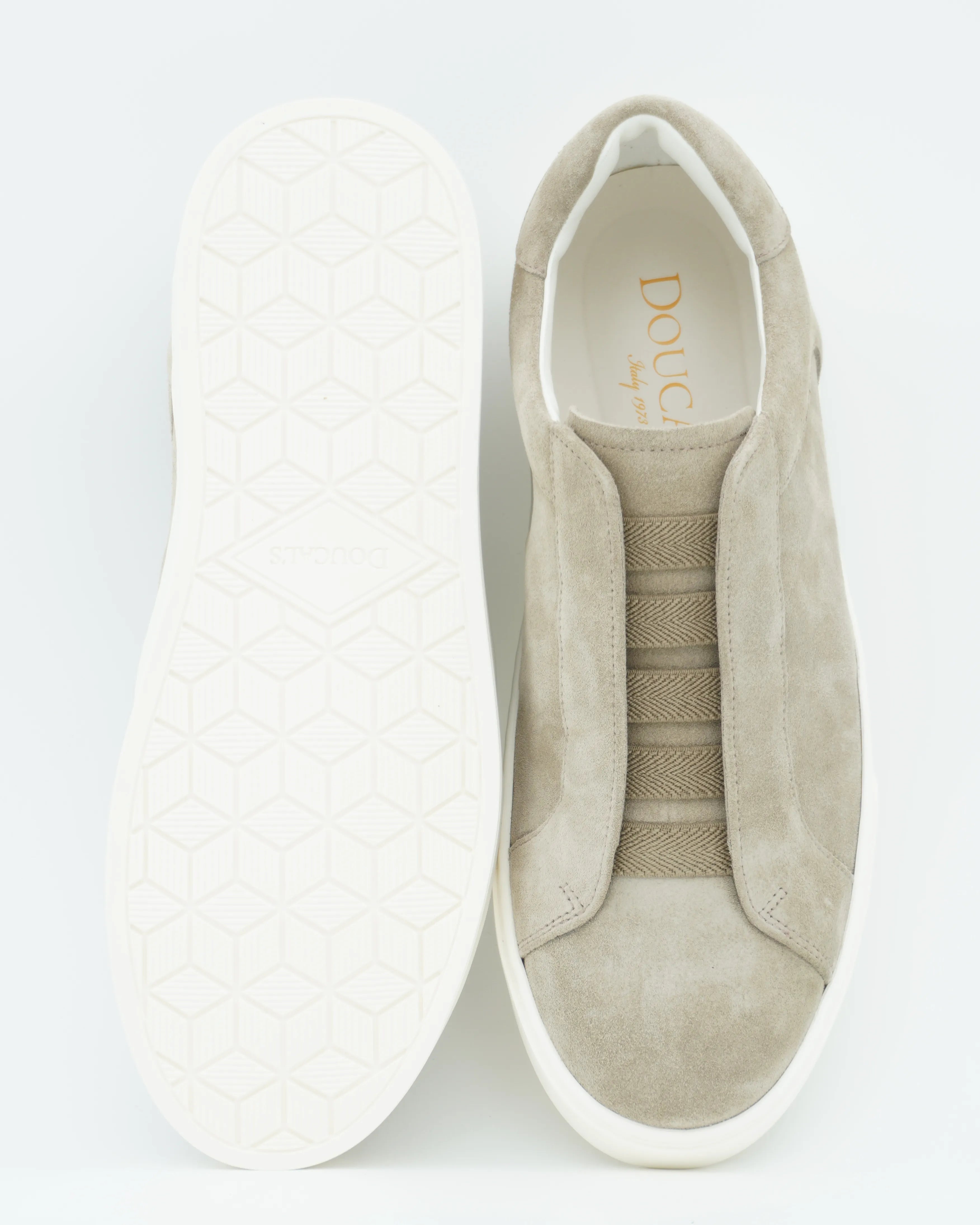 Doucals Sneaker No-Lace Suede Beige