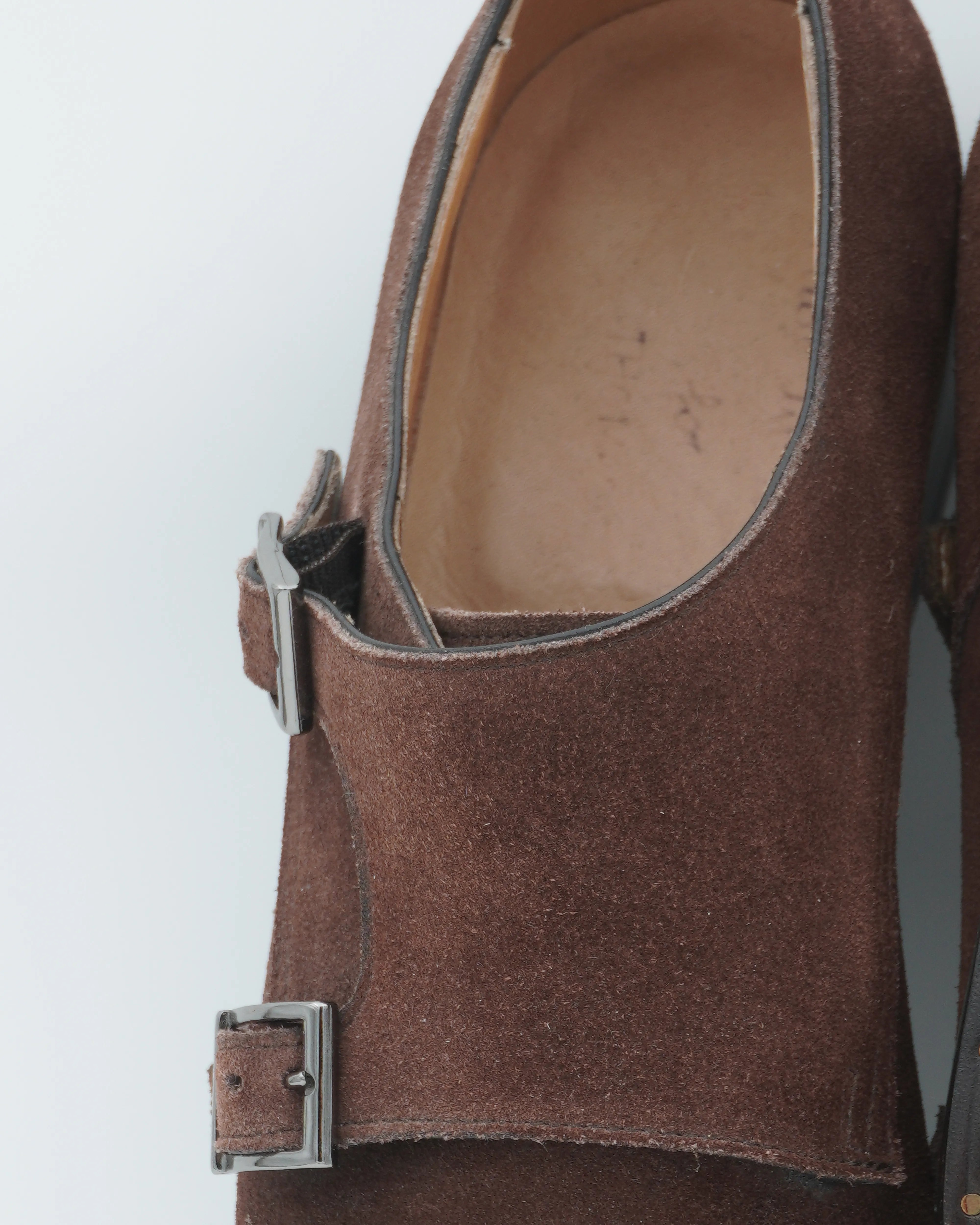 Thomas Double Monk Strap Suede Brown