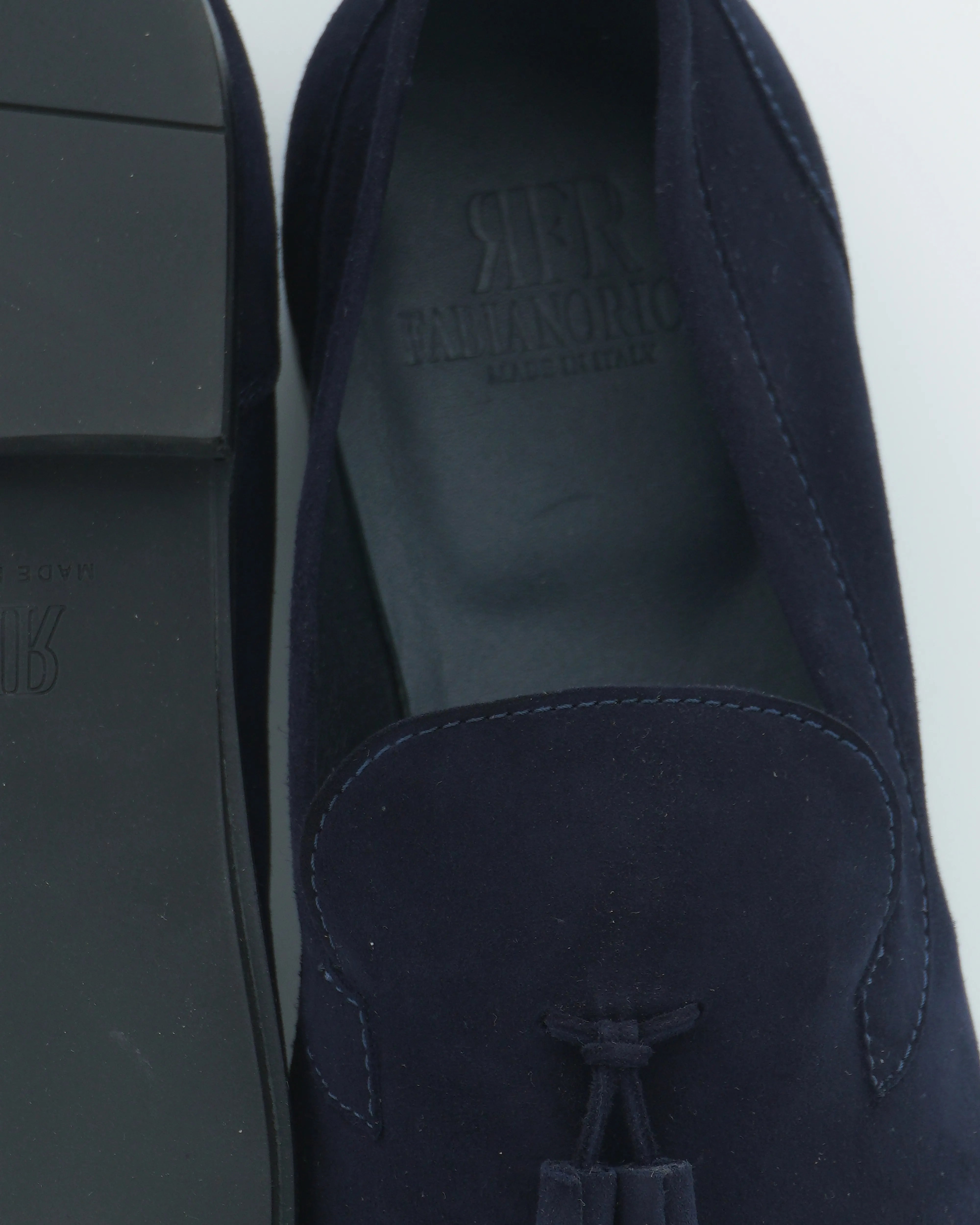 Fabiano Ricci Tassel Loafer Unlined Suede Navy