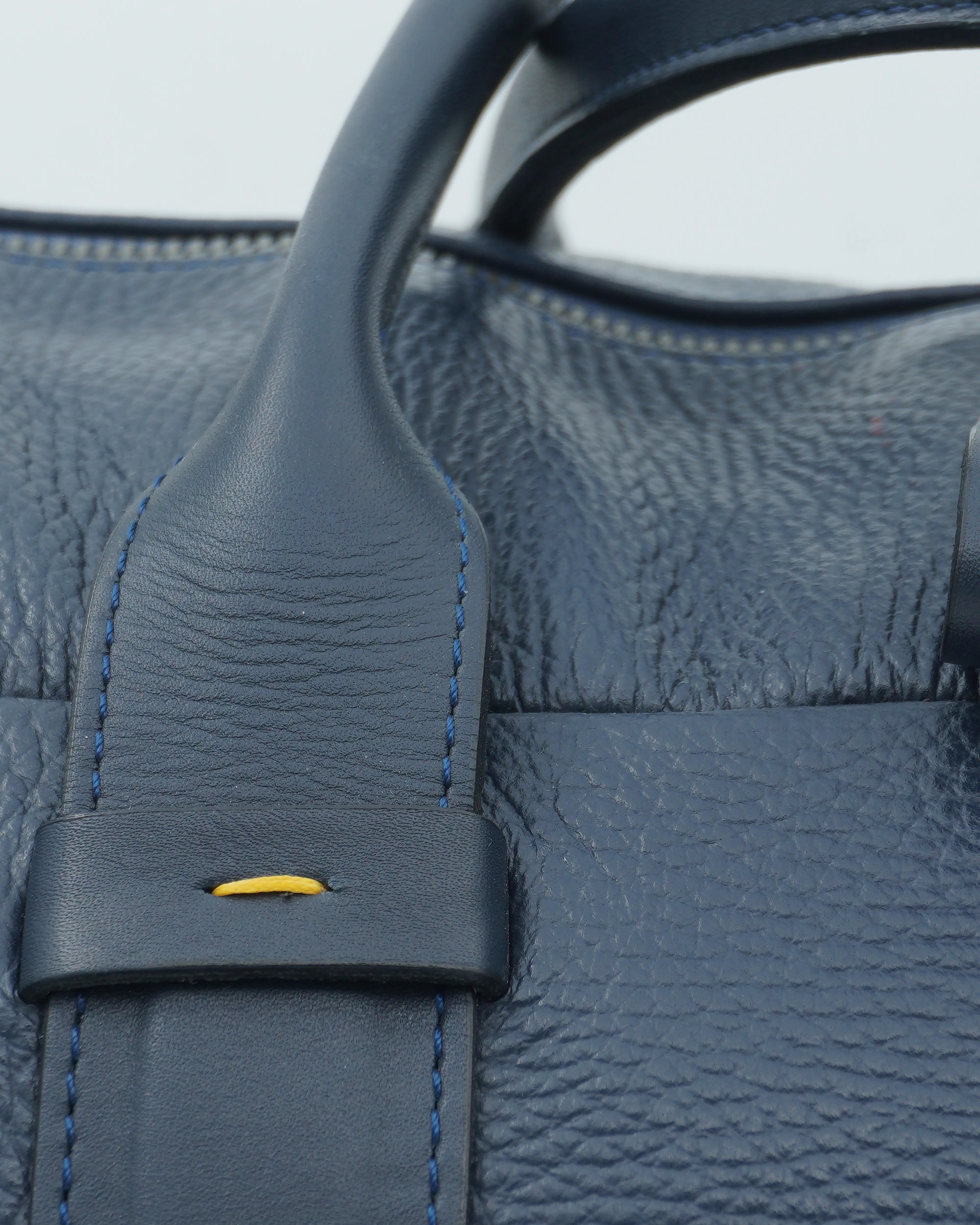 Doucals Weekend Bag Grained Leather Blue