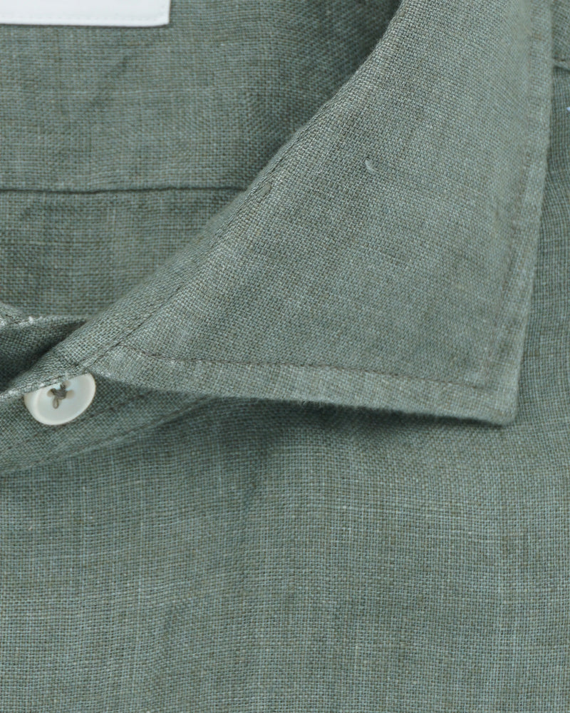 Xacus Shirt Pure Linen Slim Fit Green