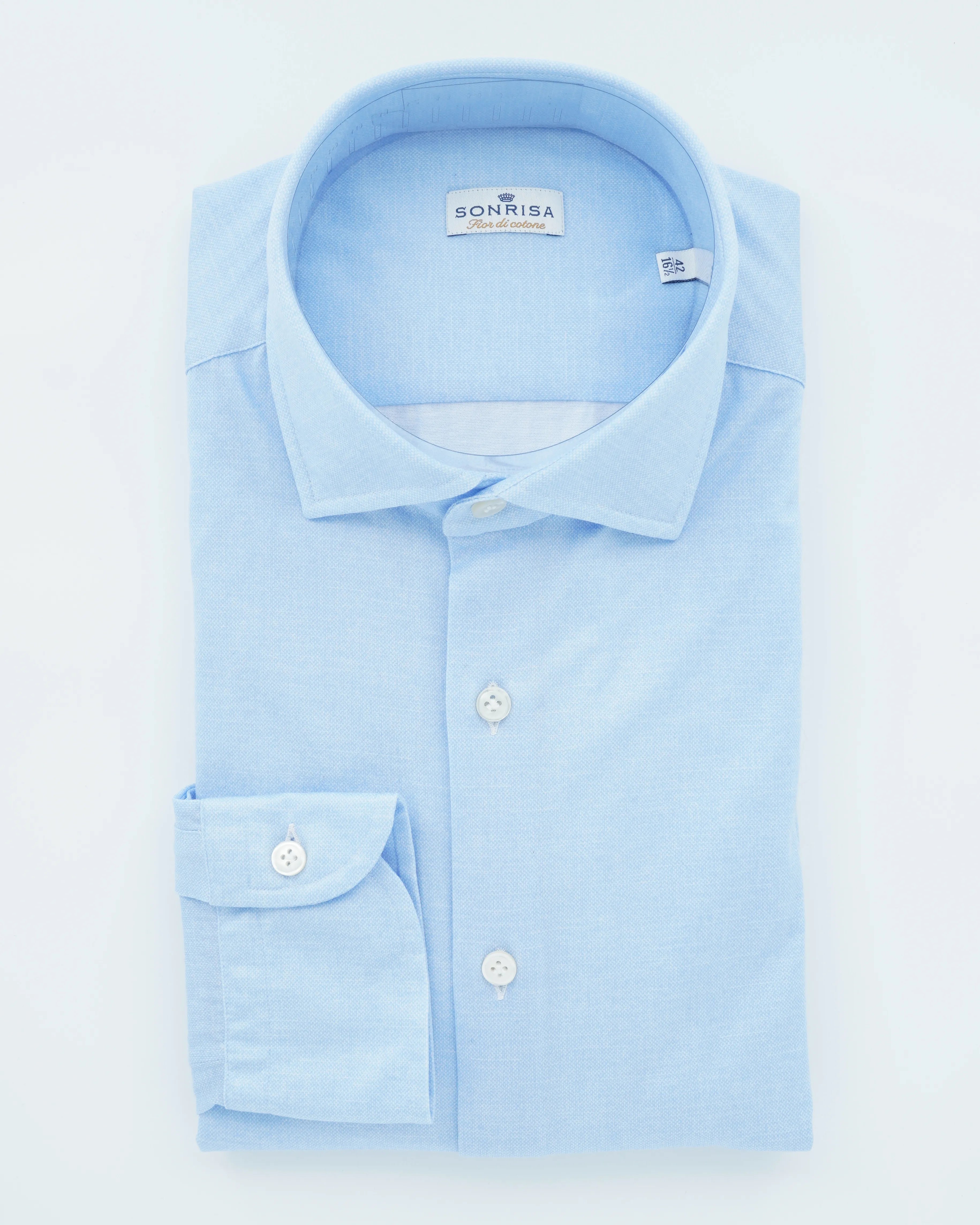 Sonrisa Shirt Fior di Cotone Jersey Light Blue
