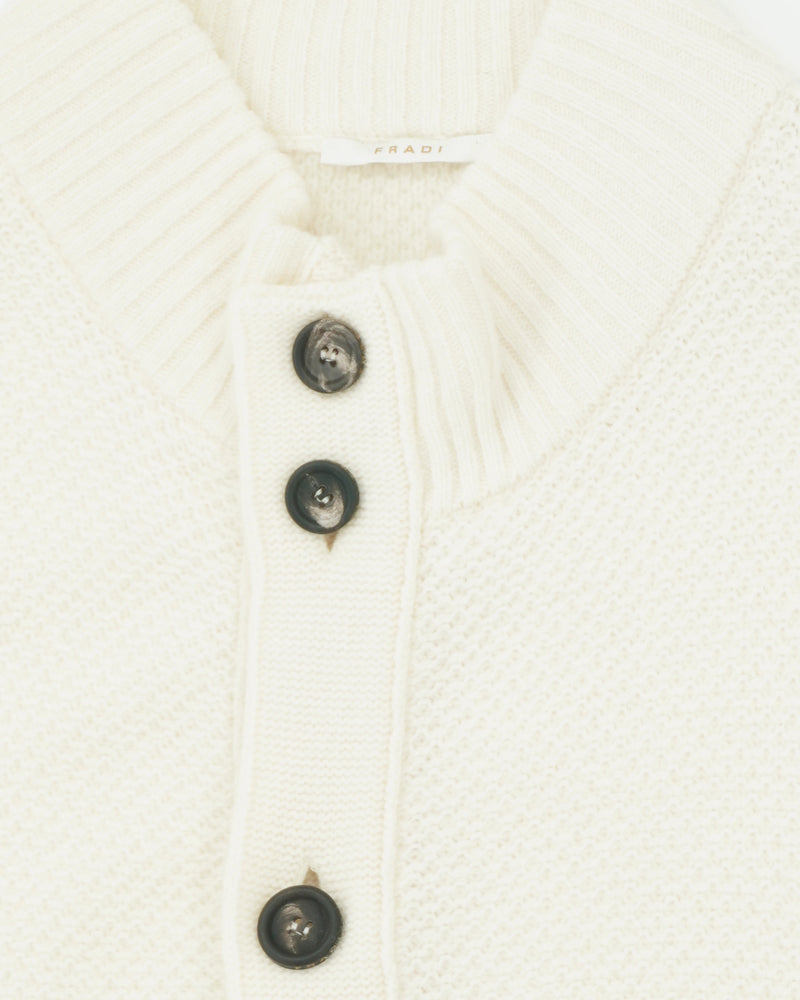 Fradi Cardigan Buttoned Wool Cream