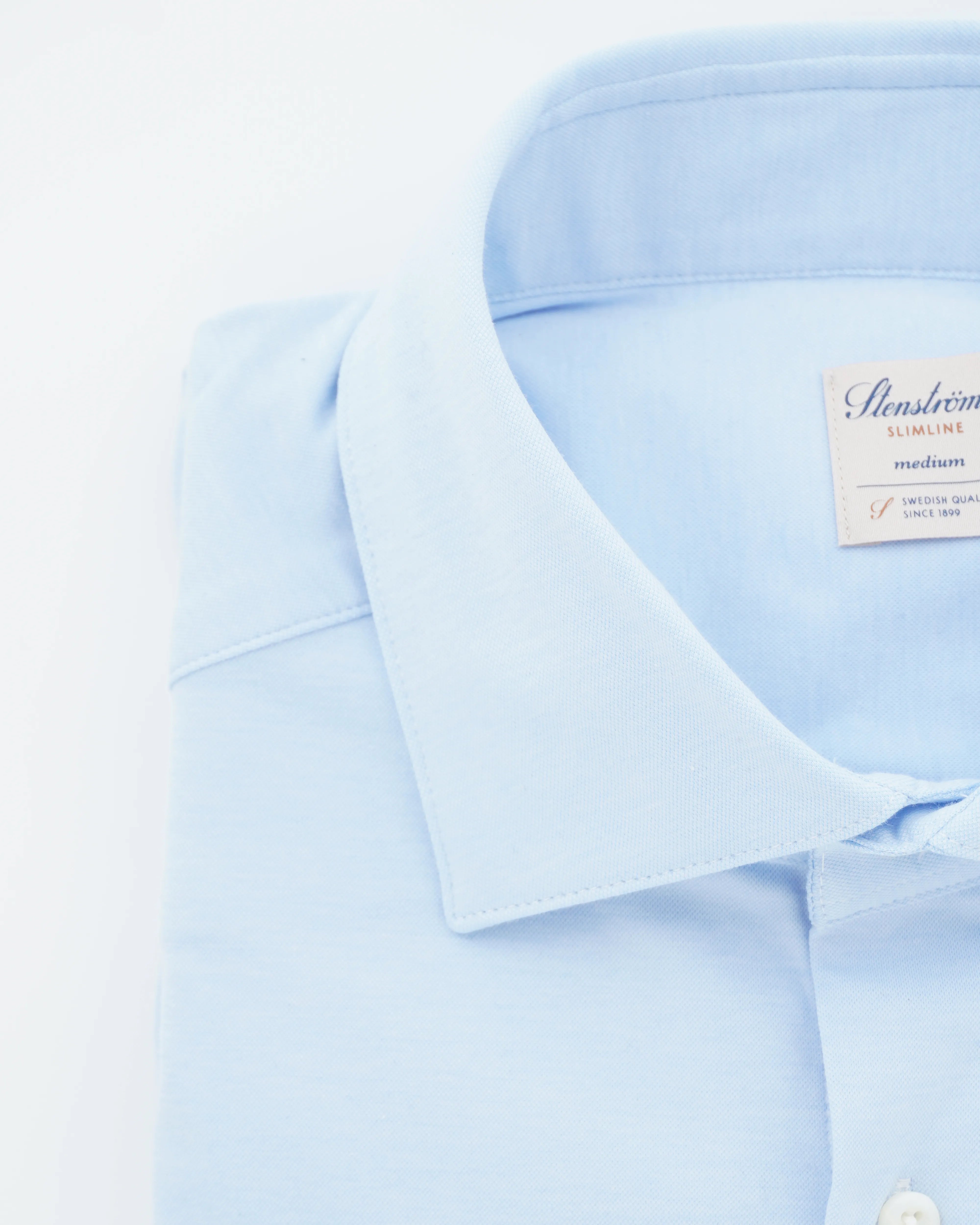 Stenströms Shirt Luxury Jersey Light Blue