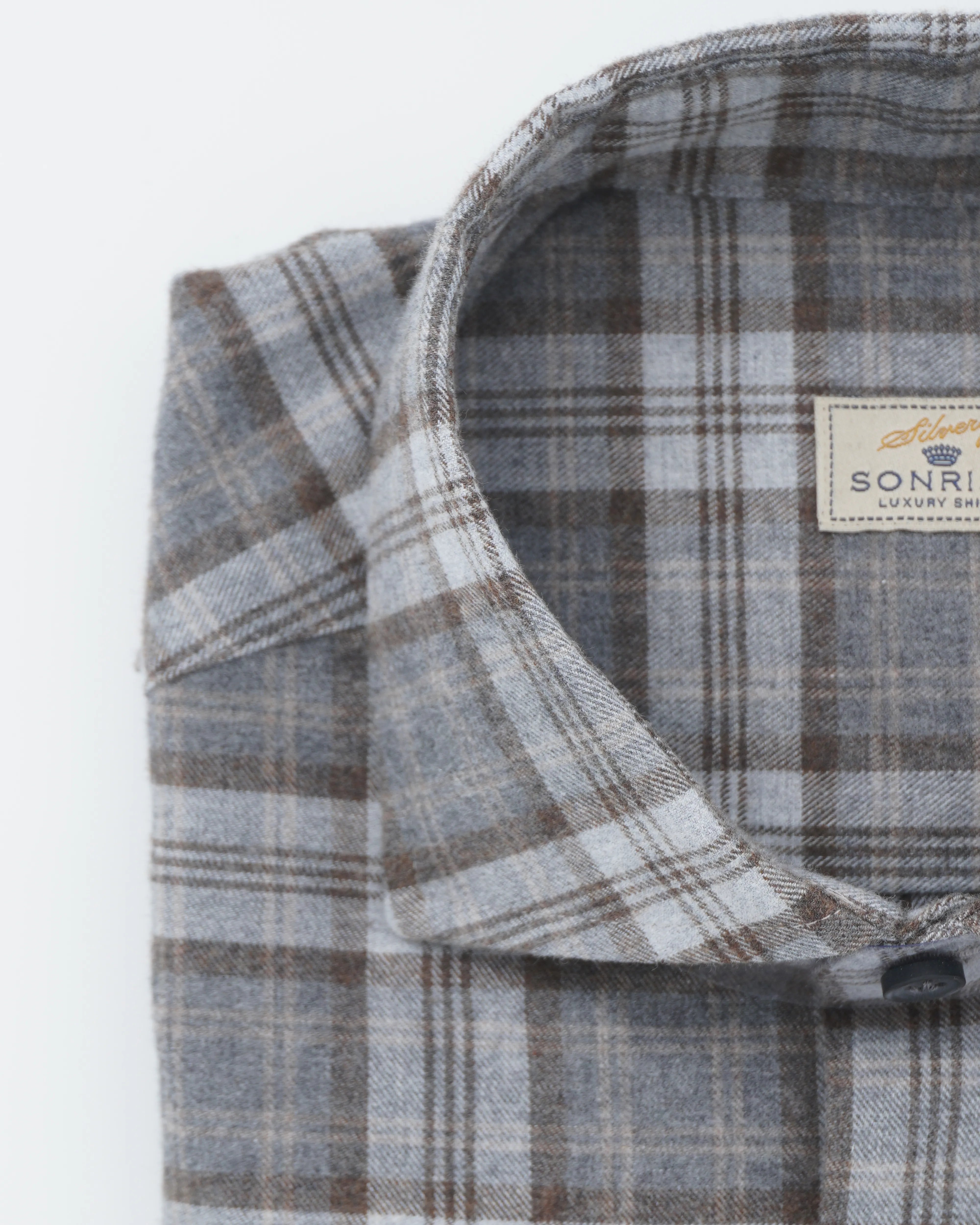 Sonrisa Shirt Flannel Blue Brown Check