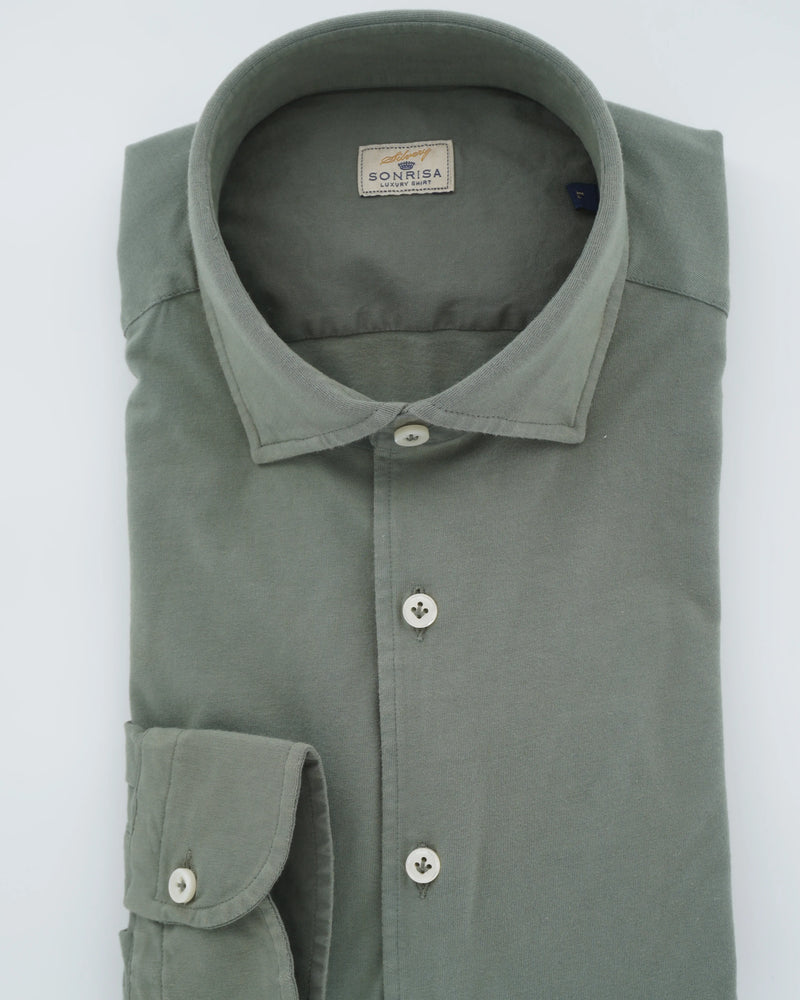 Sonrisa Shirt Washed Cotton Jersey Green