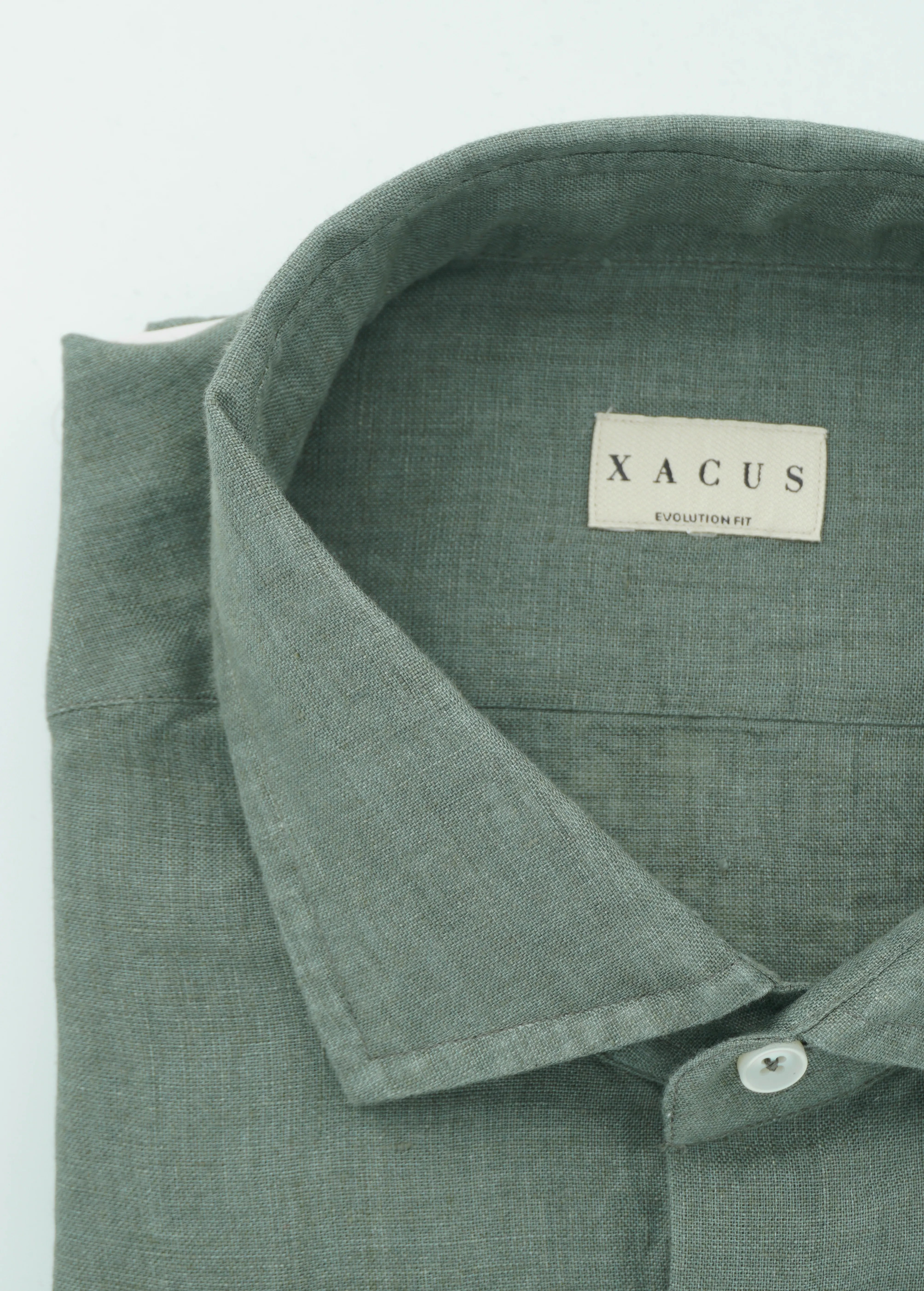 Xacus Shirt Pure Linen Regular Fit Green