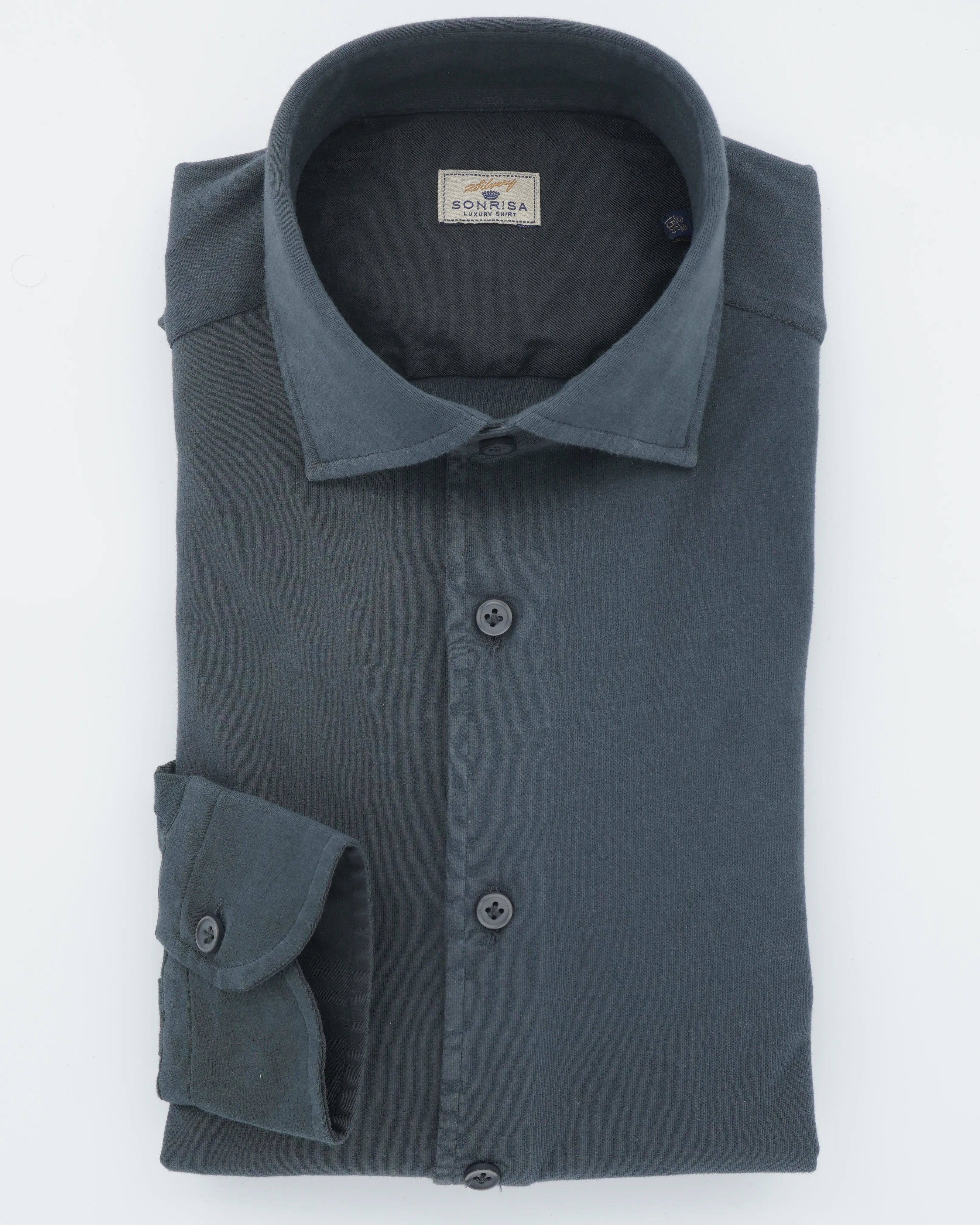 Sonrisa Shirt Washed Cotton Jersey Grey