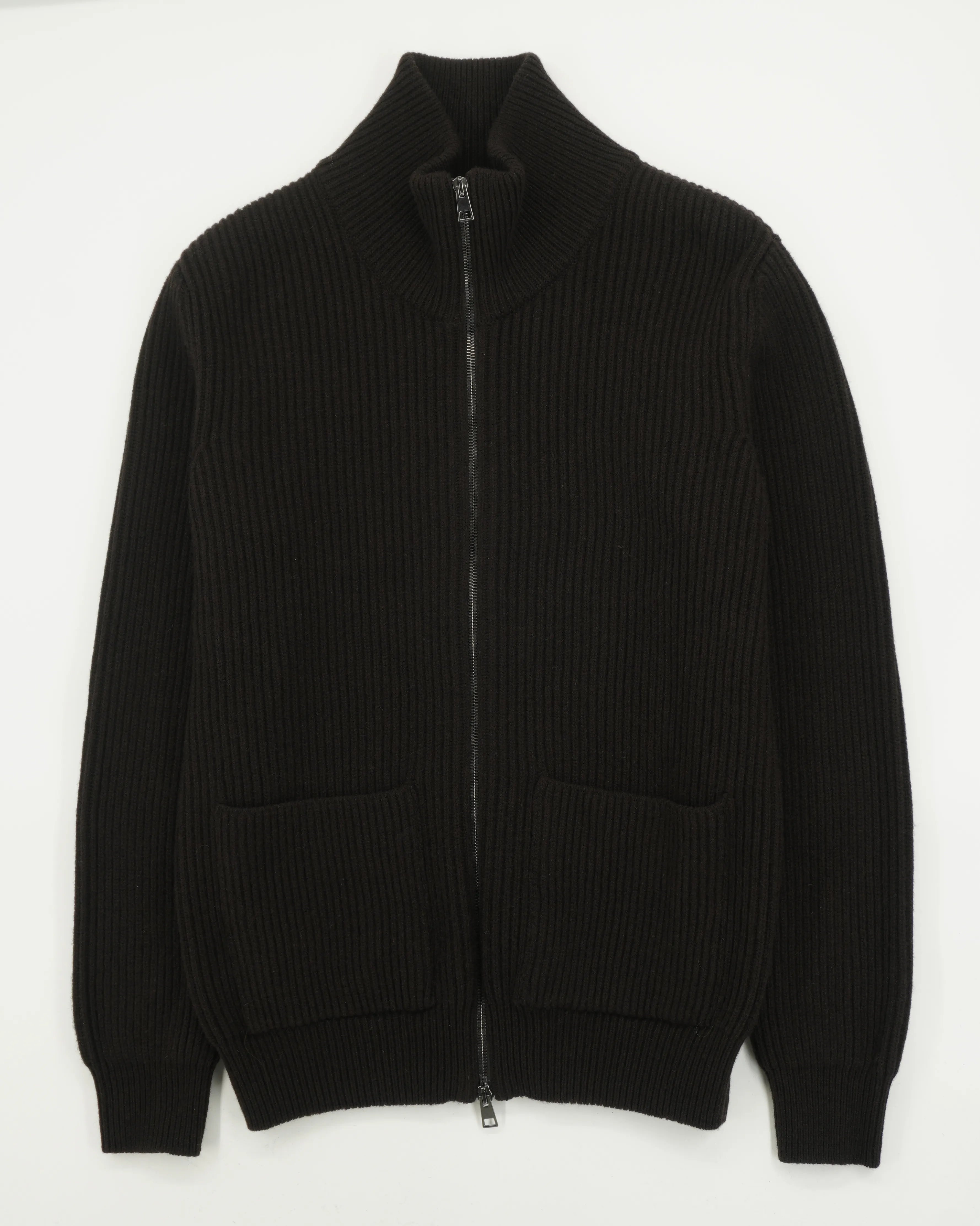 GRP Full Zip Wool Cashmere Dark Brown
