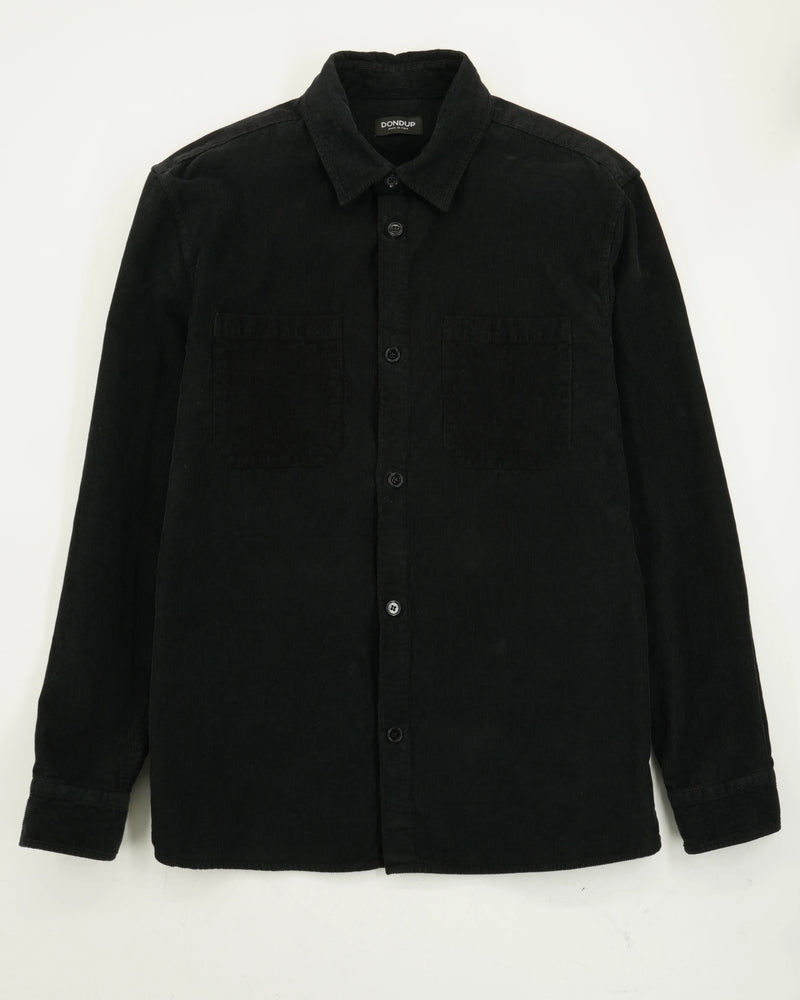 Dondup Overshirt Pure Cotton Corduroy Black