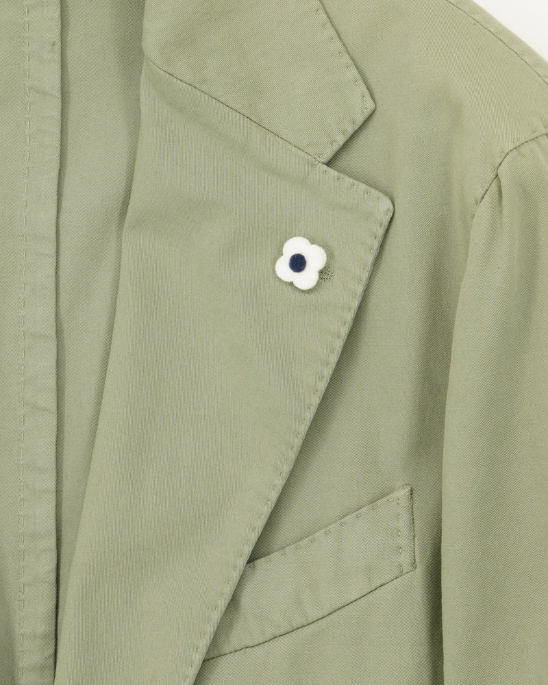 Lardini Jacket Garment Dyed Cotton Green