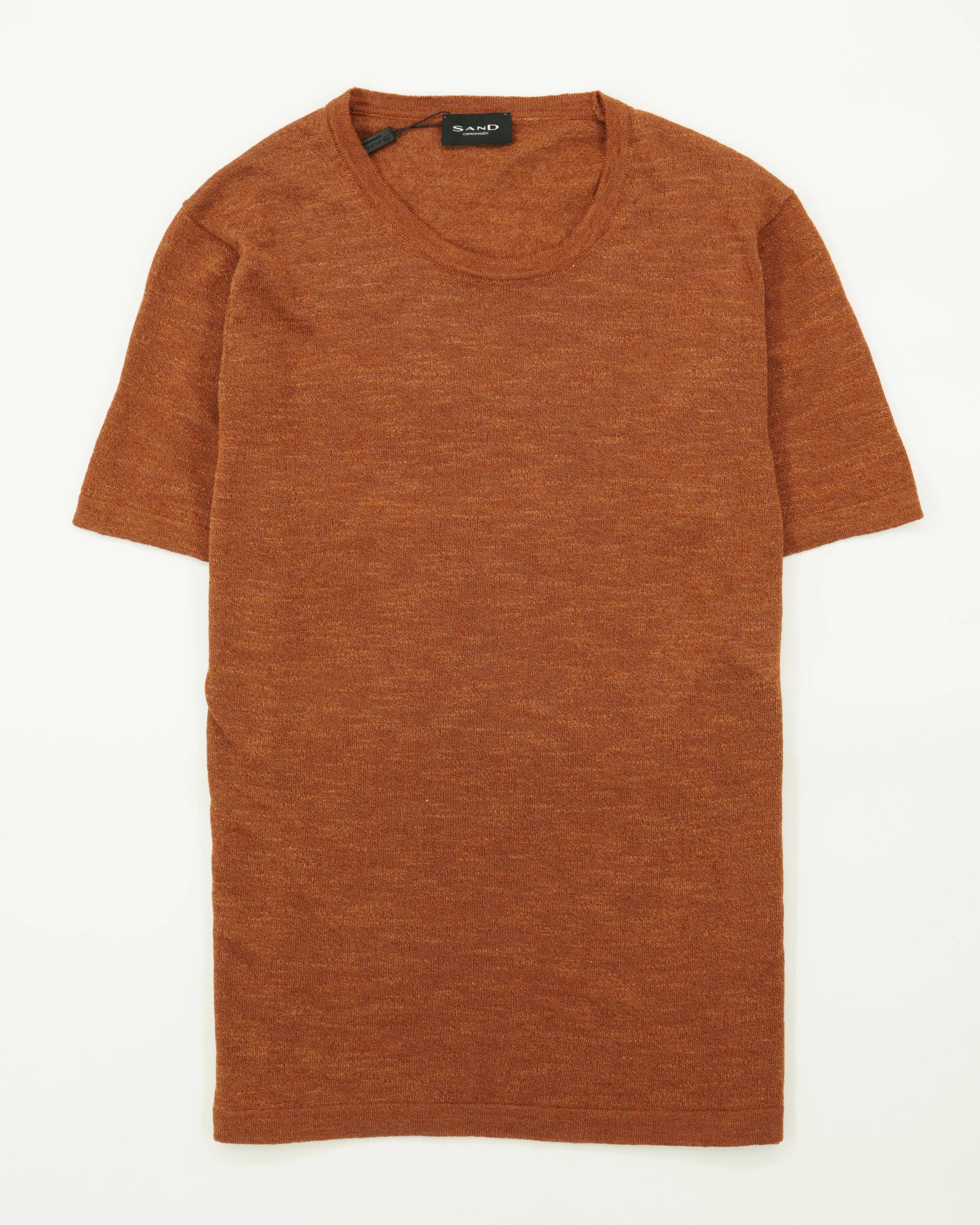 Sand Knitted T-Shirt Linen Blend Terracotta