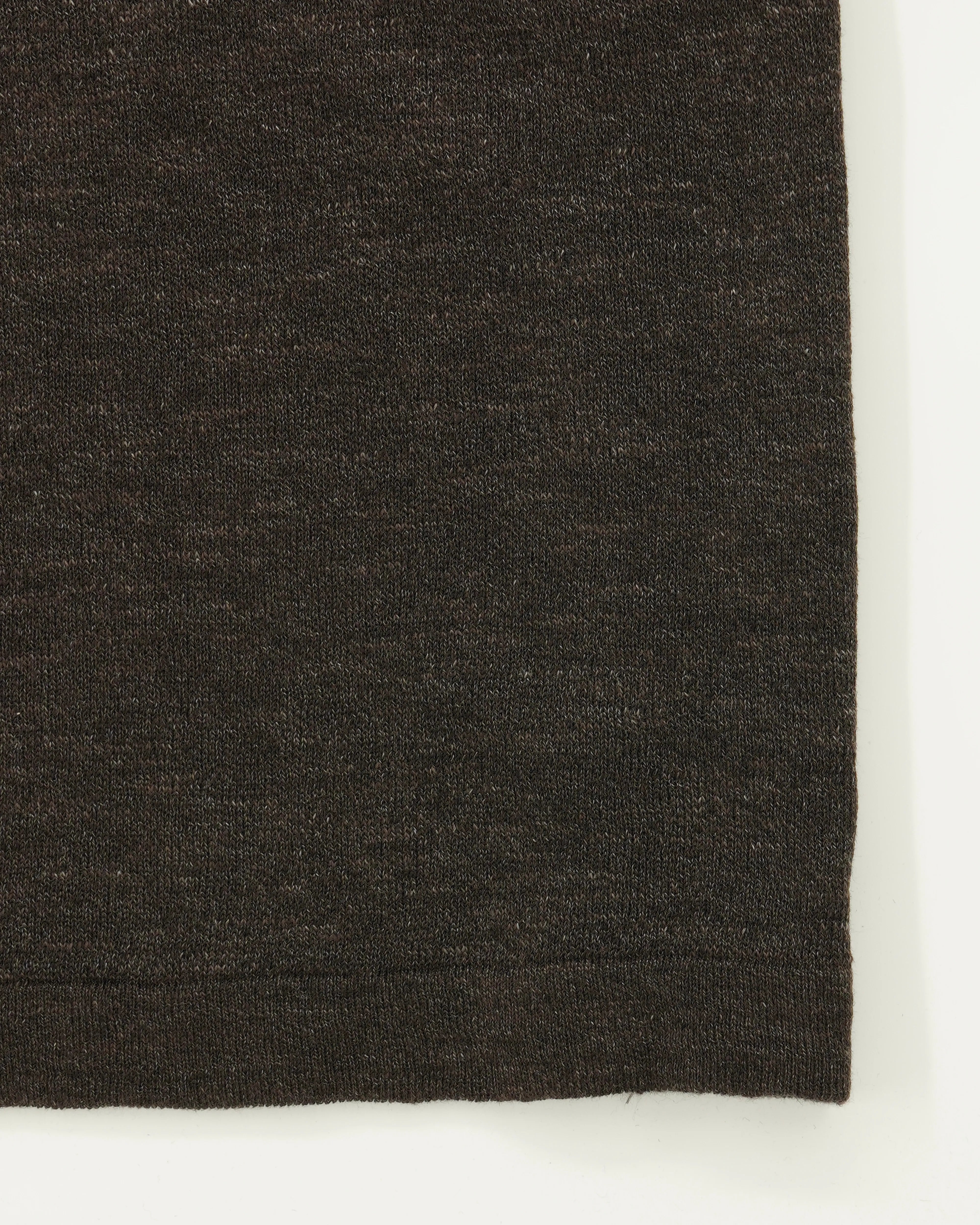 Sand Polo Shirt Linen Blend Dark Brown
