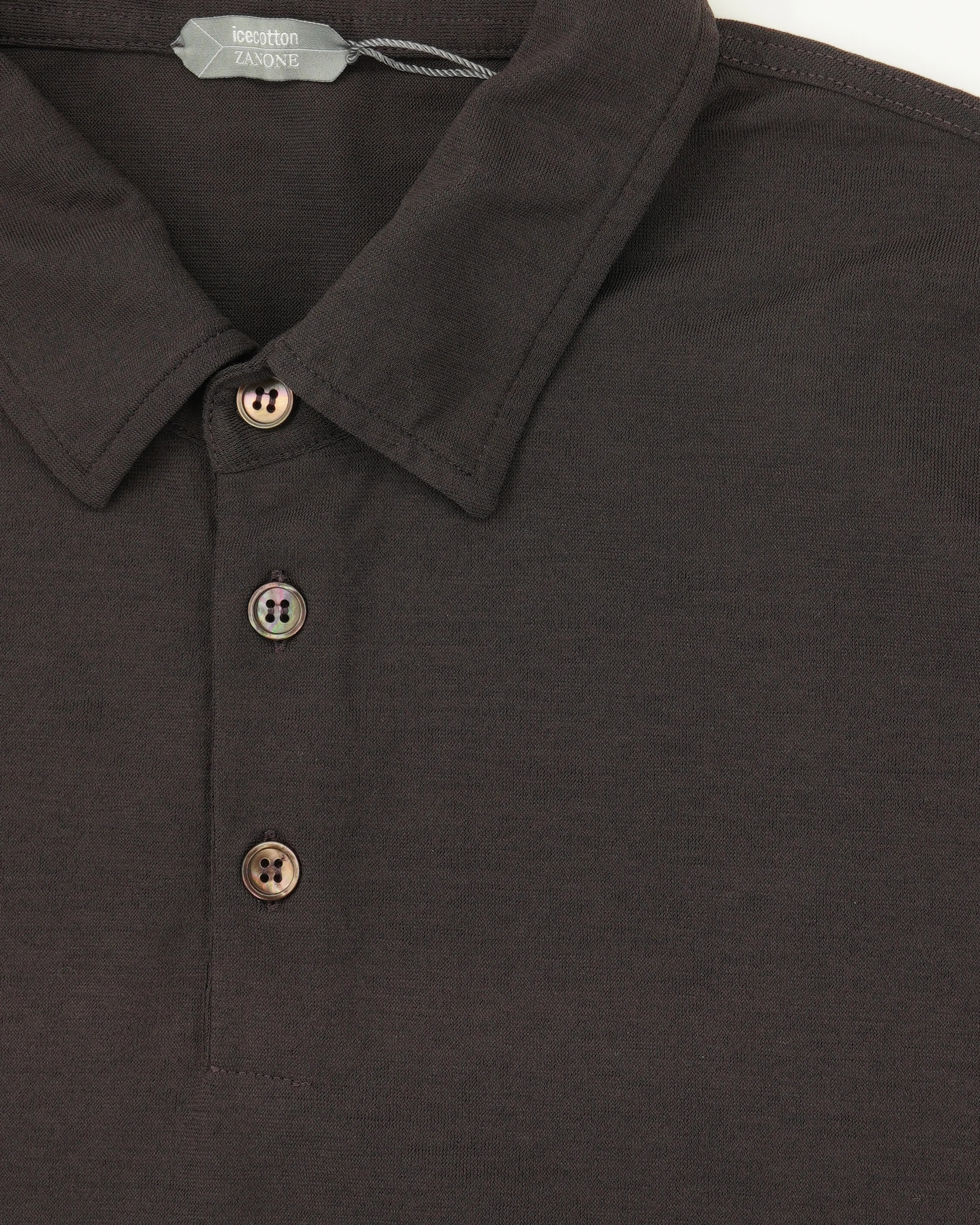 Zanone Polo Shirt Ice Cotton Dark Brown