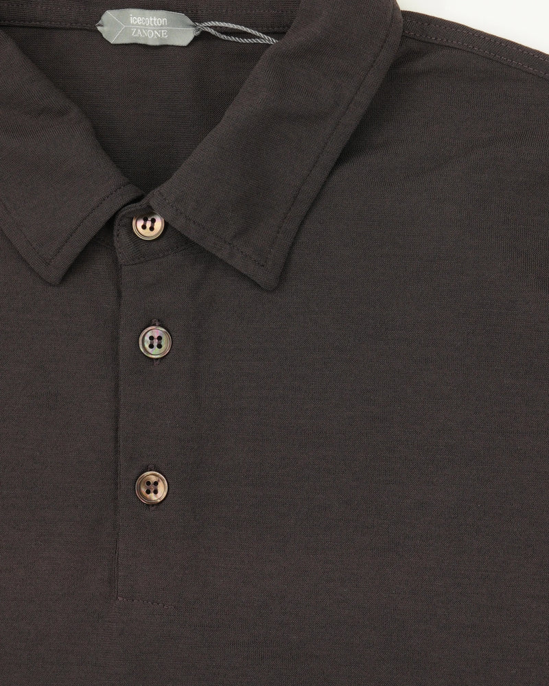 Zanone Polo Shirt Ice Cotton Dark Brown