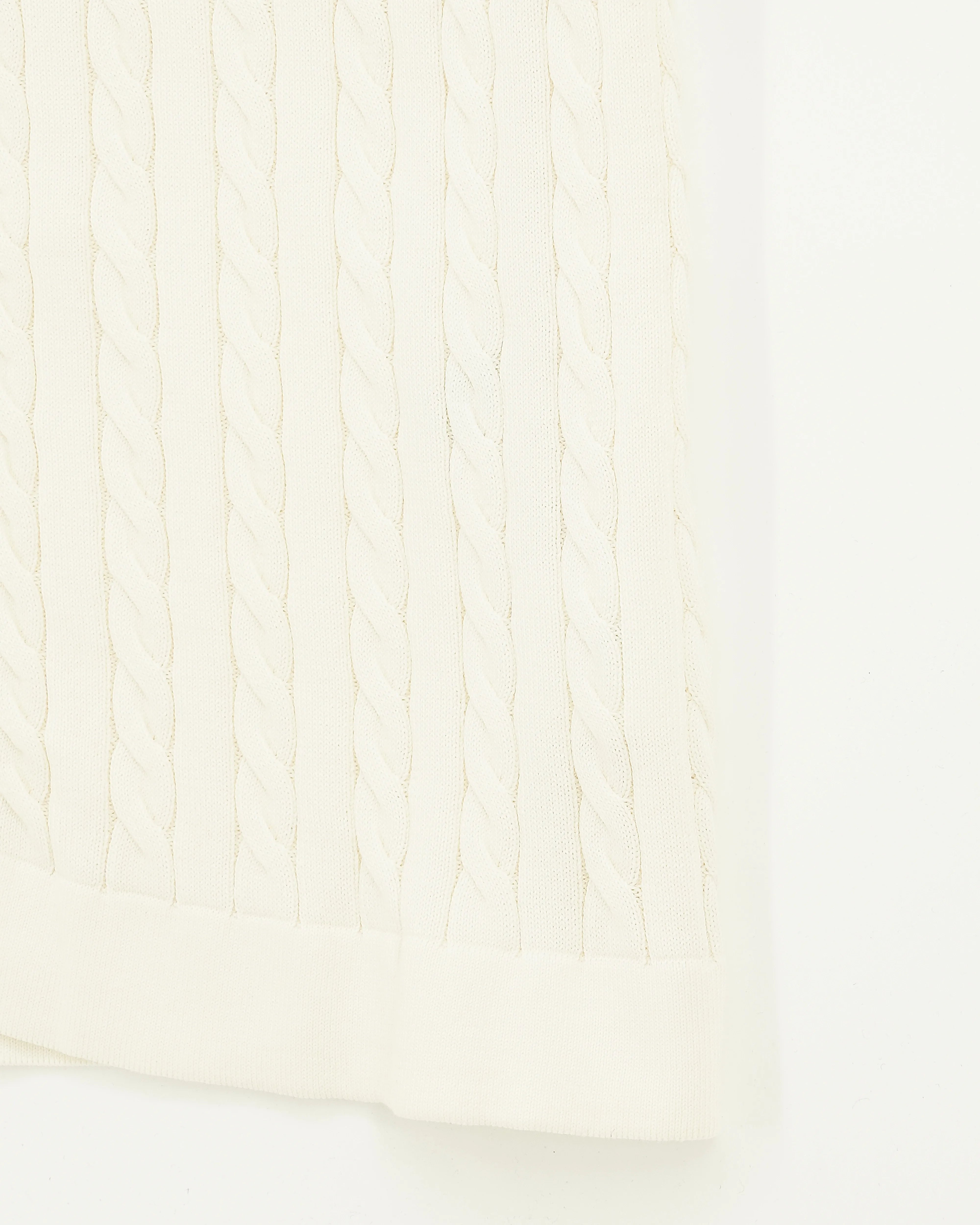 Gran Sasso Polo Shirt Cable Knit Cream