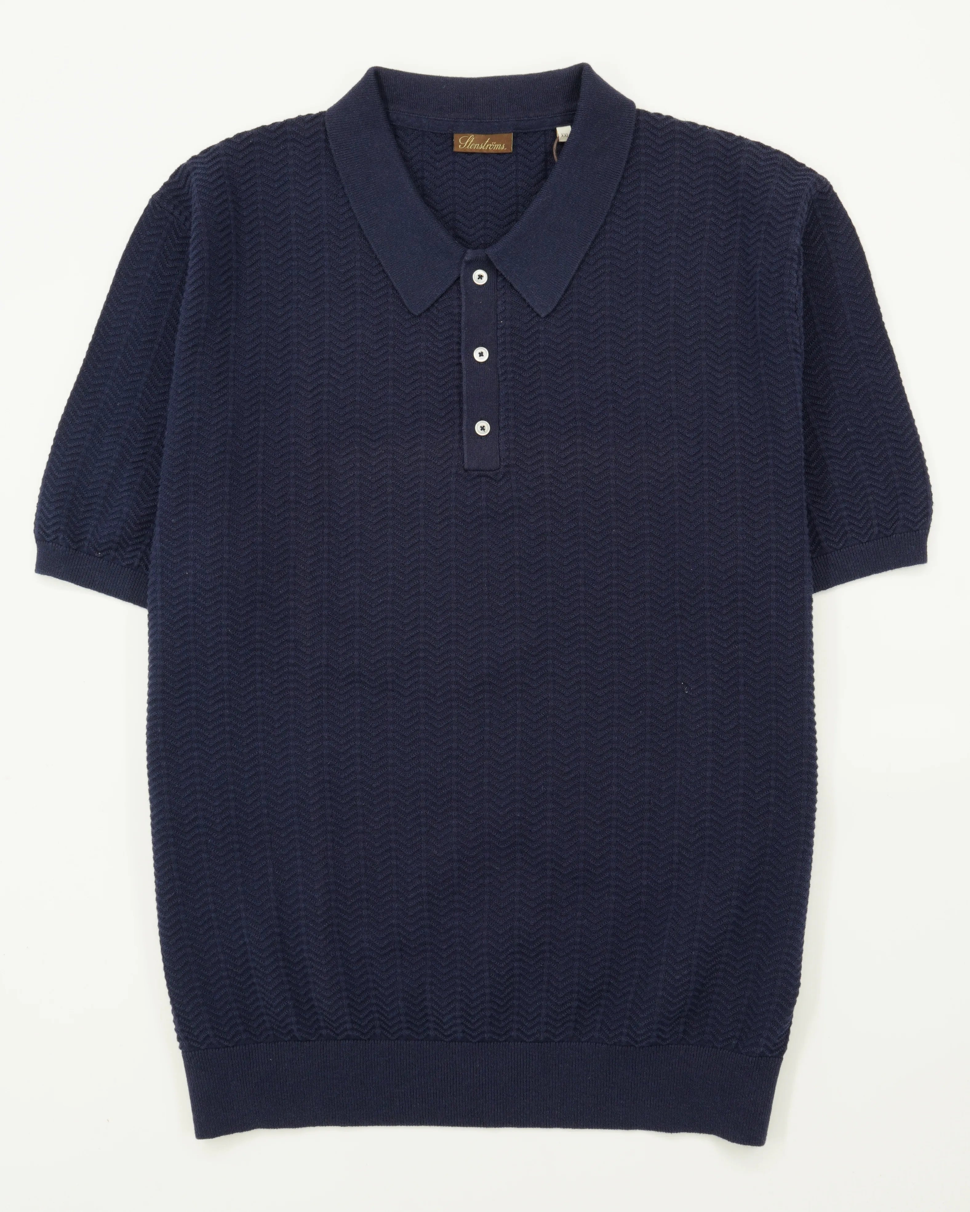 Stenströms Polo Shirt Chevron Navy