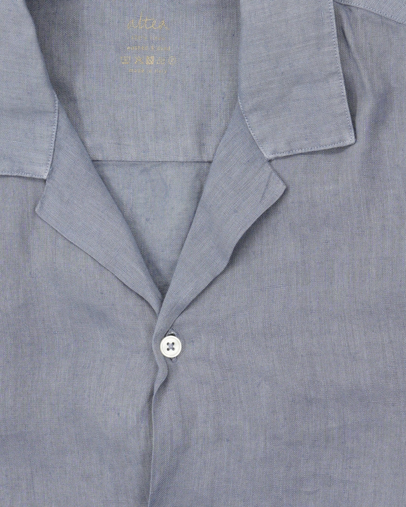 Altea Resort Shirt Pure Linen Medium Blue