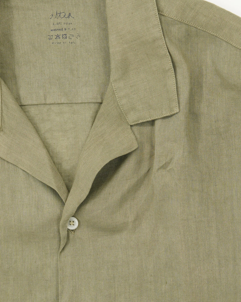 Altea Resort Shirt Pure Linen Green