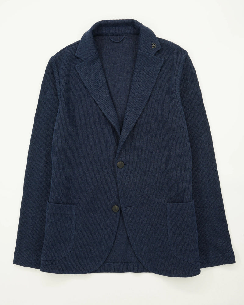Gran Sasso Knitted Jacket Linen Cotton Navy