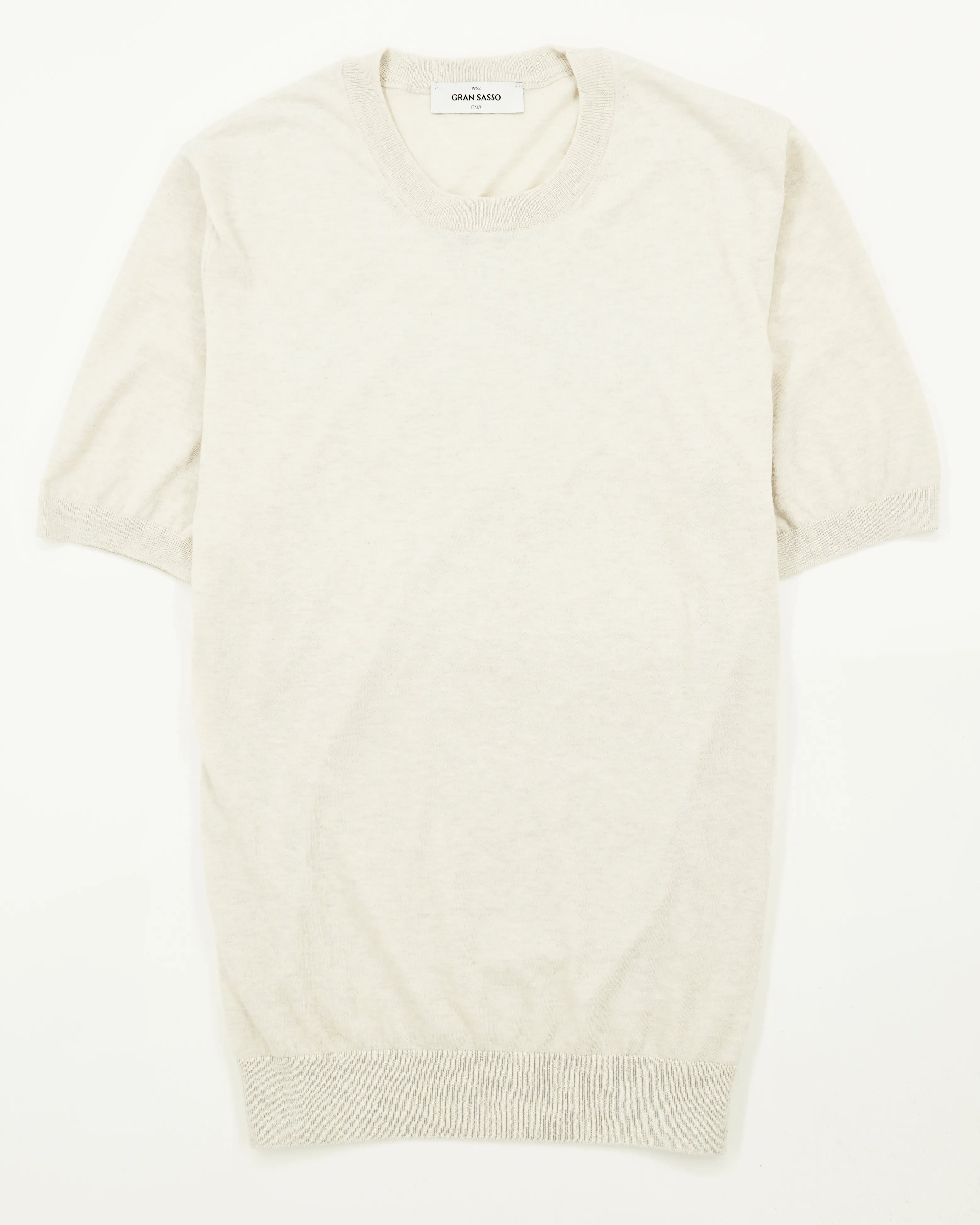 Gran Sasso Knitted T-Shirt Fresh Cotton Stone