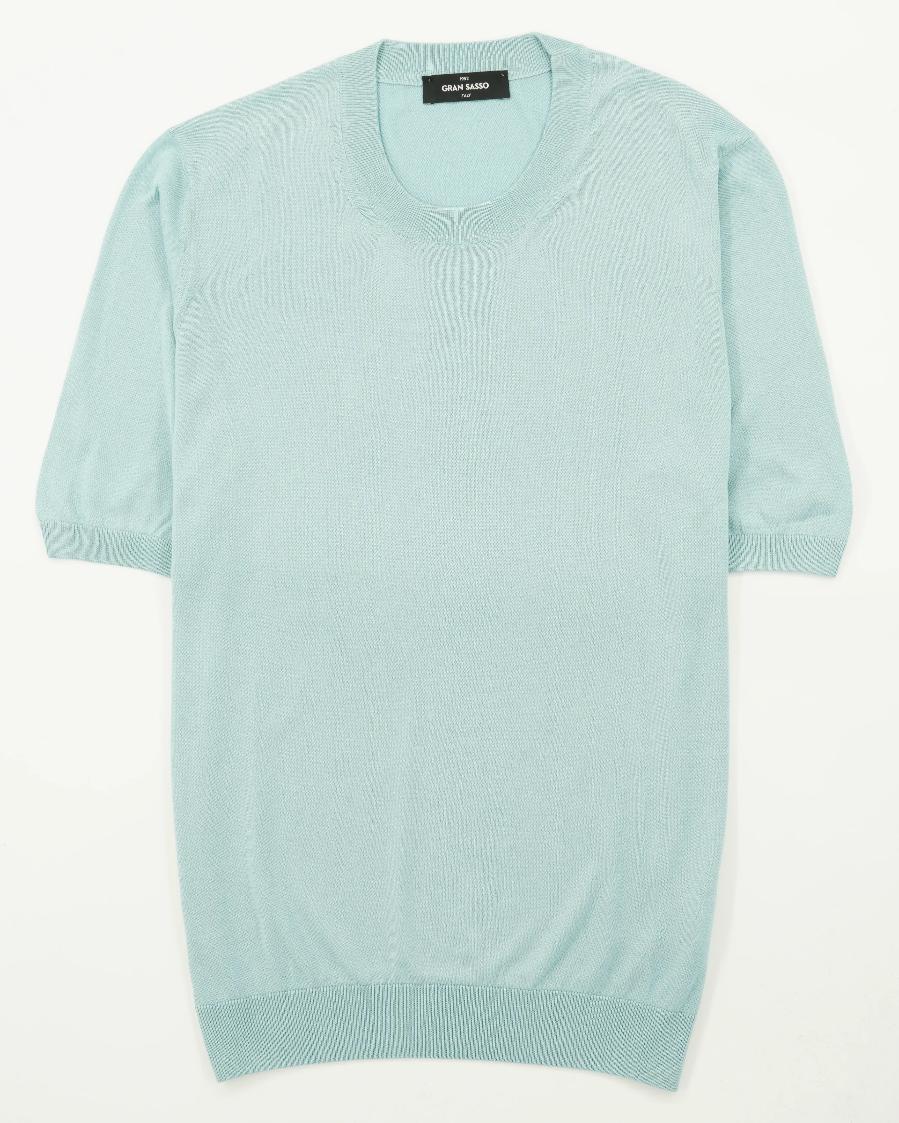 Gran Sasso Knitted T-Shirt Pure Silk Mediterranean Blue