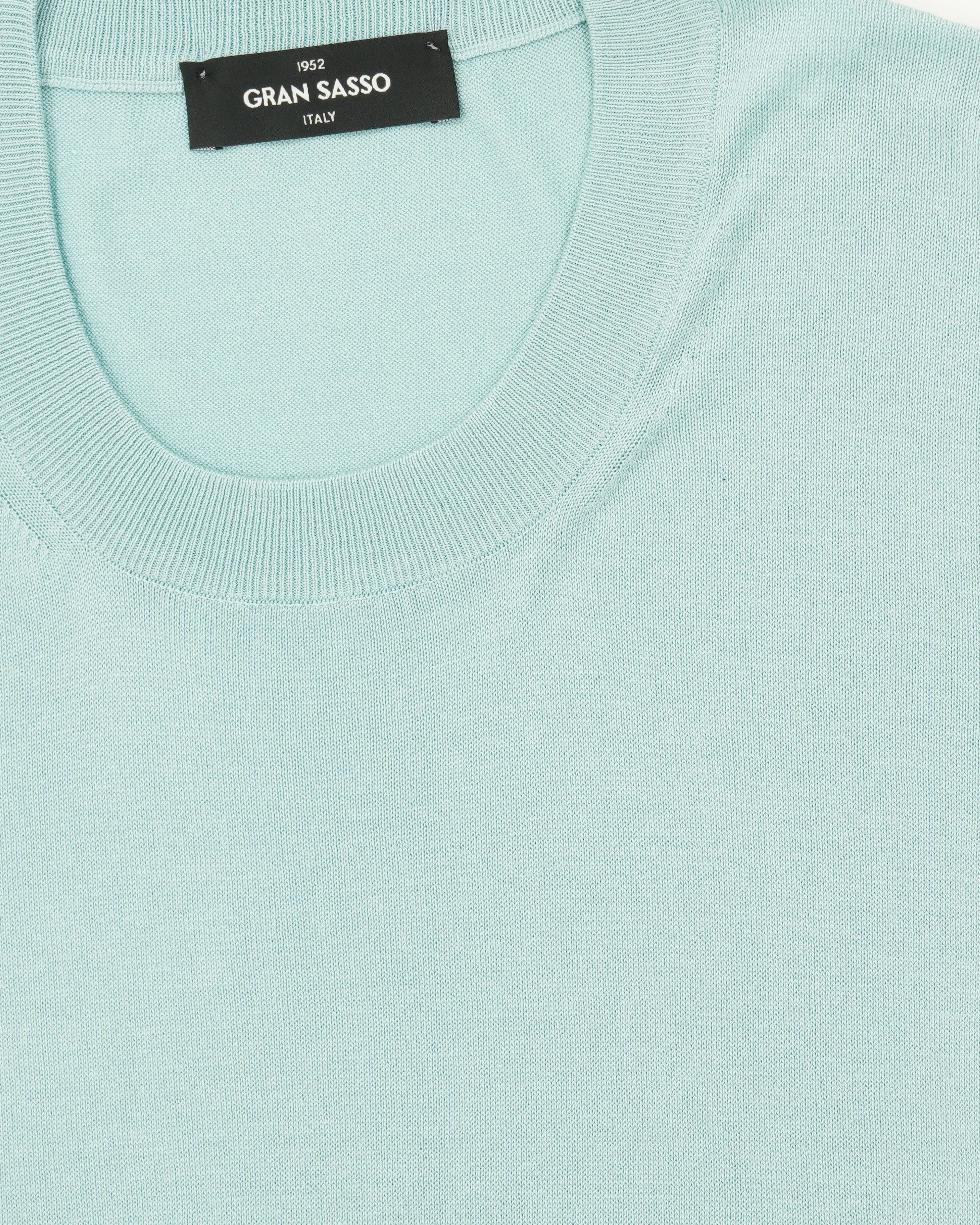 Gran Sasso Knitted T-Shirt Pure Silk Mediterranean Blue