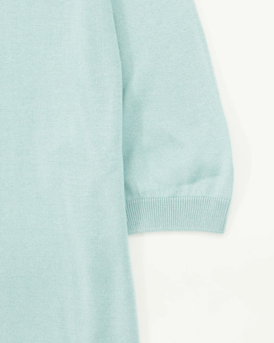 Gran Sasso Knitted T-Shirt Pure Silk Mediterranean Blue