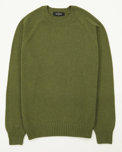 Gran Sasso Crewneck Cotton Cashmere Heavy Knit Green