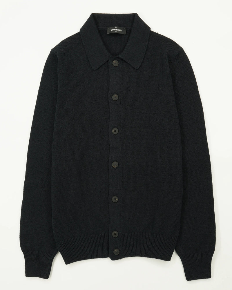 Gran Sasso Cardigan Cotton Cashmere Navy